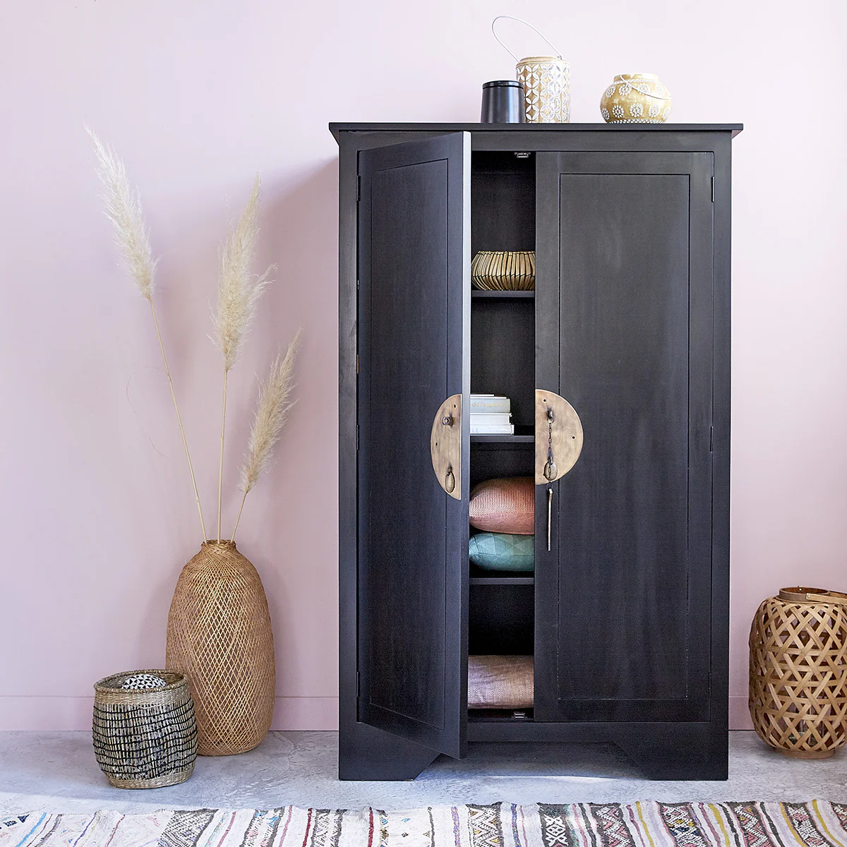 Armoire en acajou massif 105 cm - Image 4