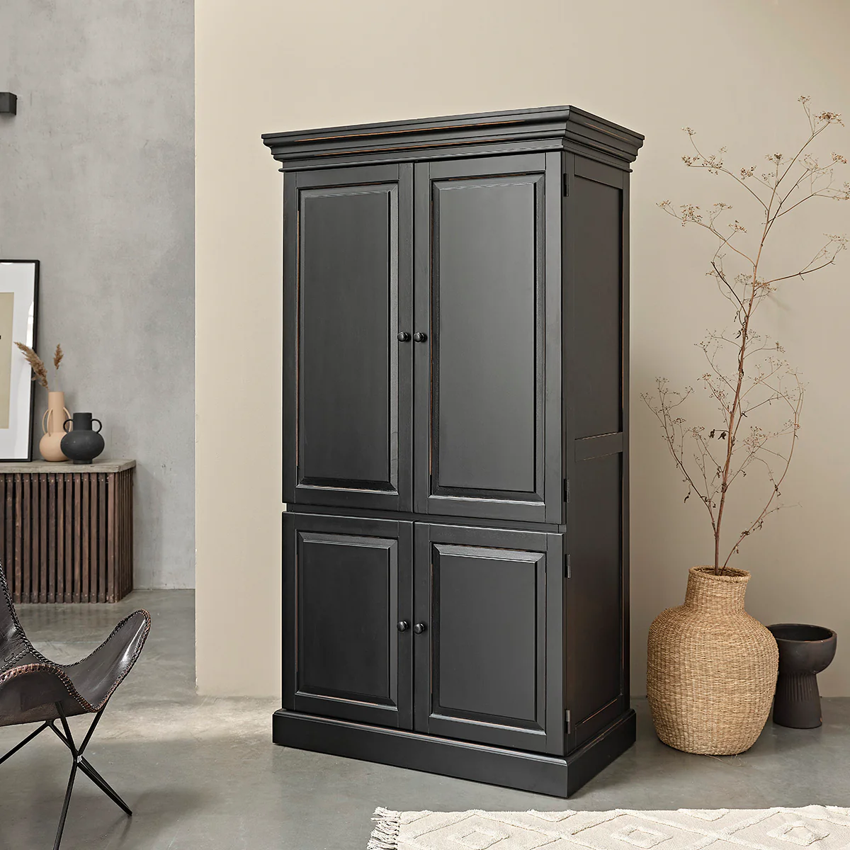 Armoire en acajou massif 190 cm - Image 3