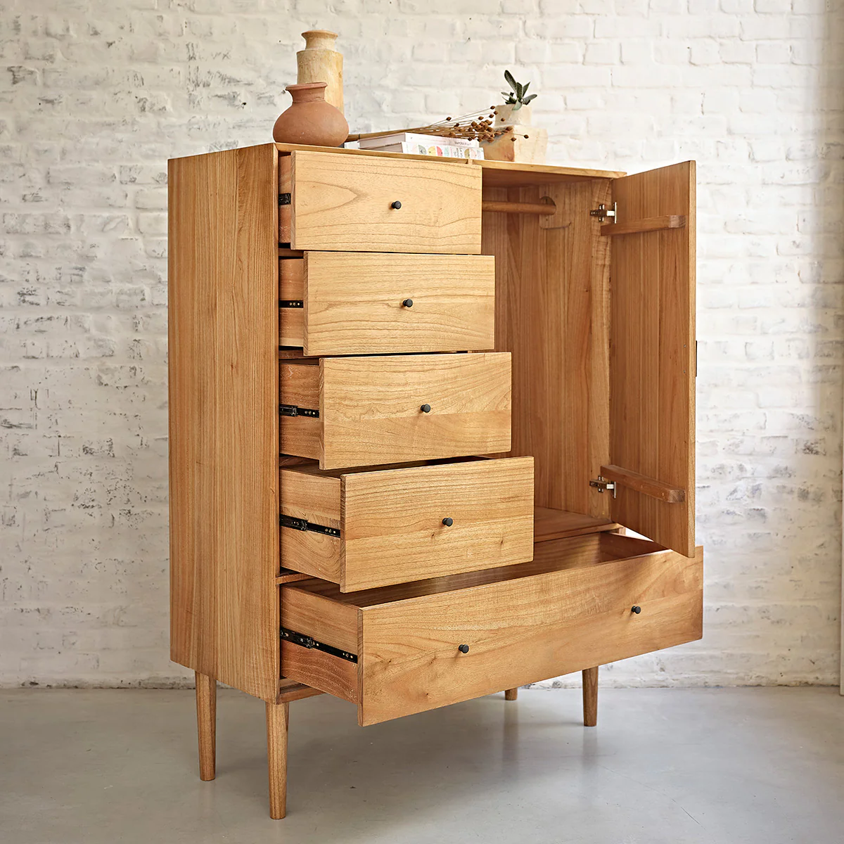 Armoire en mindi massif 160 cm - Image 3