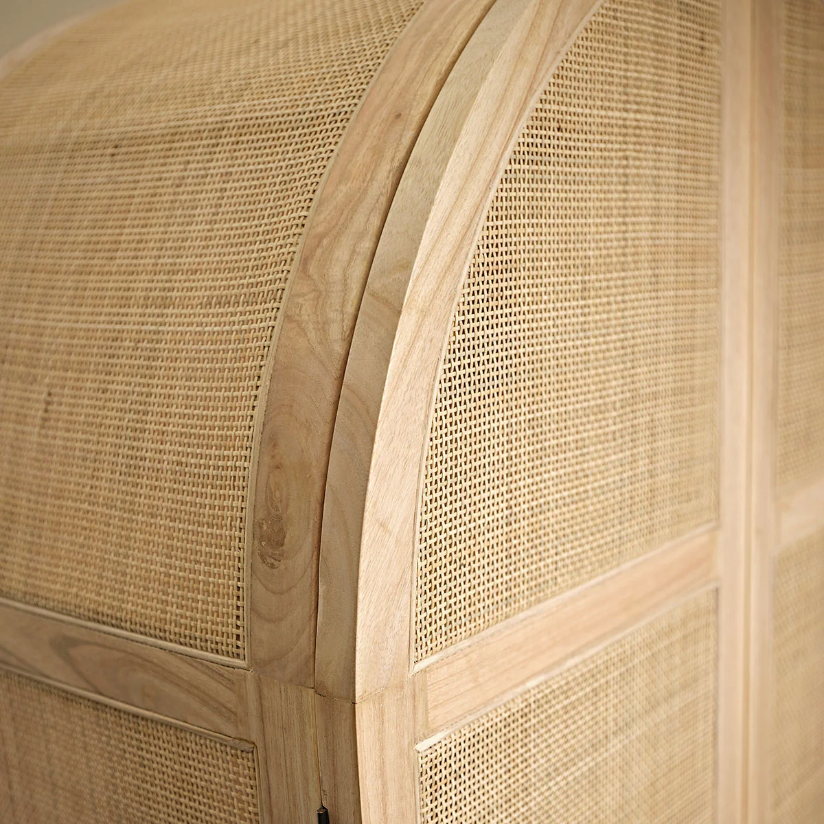 Armoire en mindi massif et cannage 90 cm - Image 5