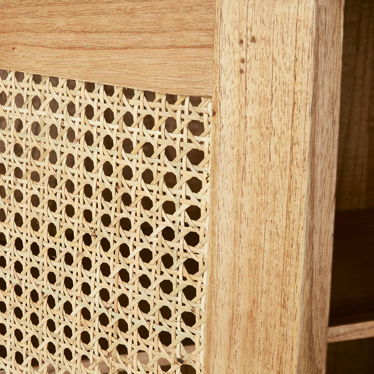 Armoire en mindi massif et cannage 100 cm - Image 4