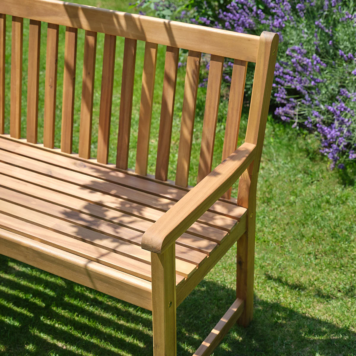 Banc de jardin en acacia massif huilé 120 cm - Image 5