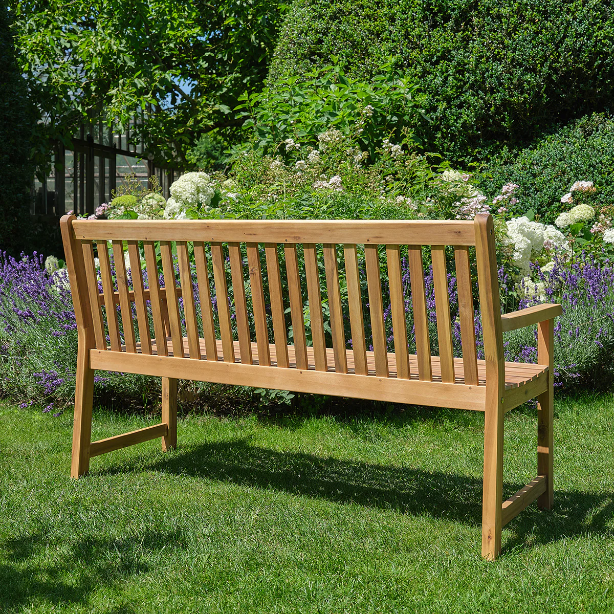 Banc de jardin en acacia massif huilé 150 cm - Image 4