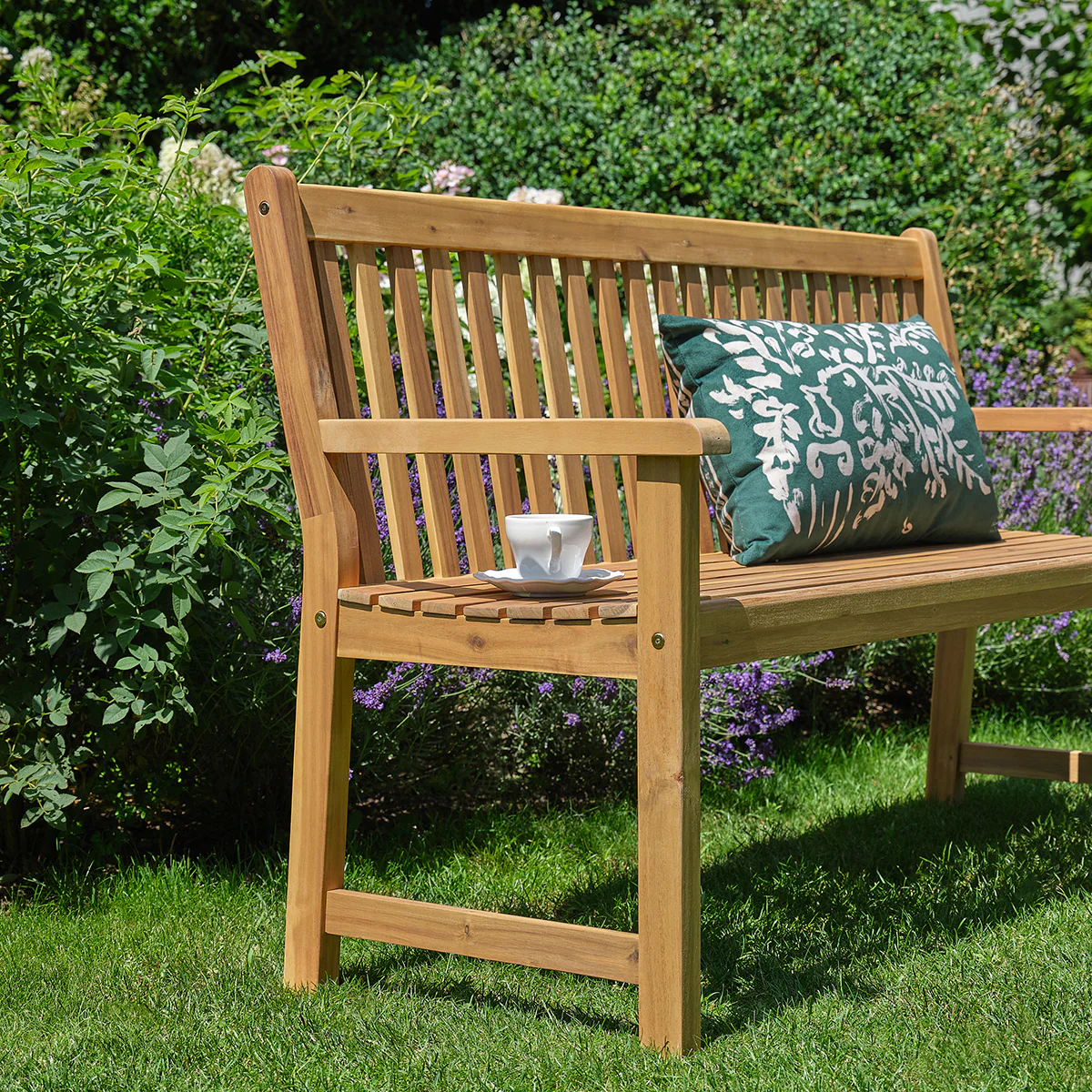 Banc de jardin en acacia massif huilé 150 cm - Image 5