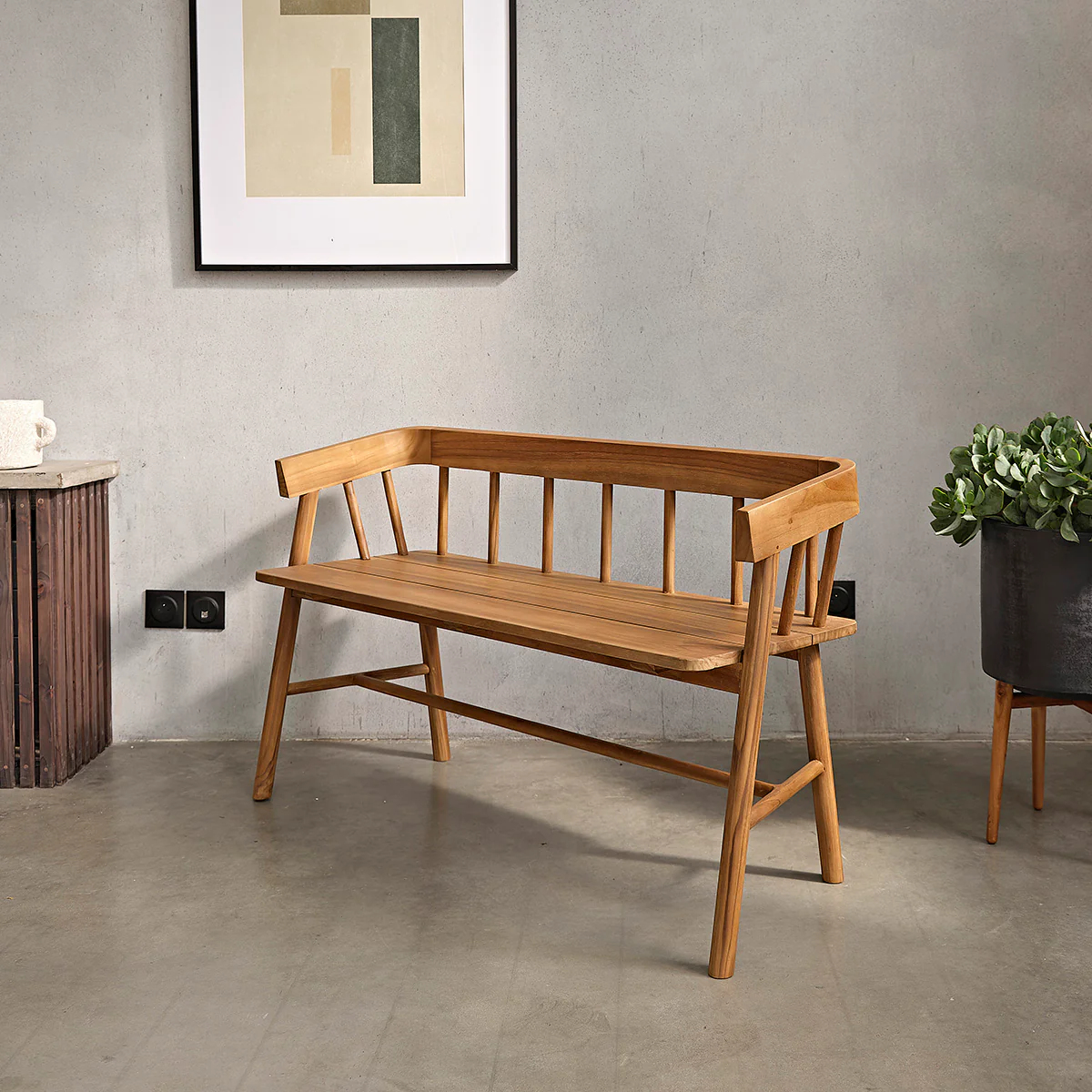 Banc en teck massif 120 cm - Image 3