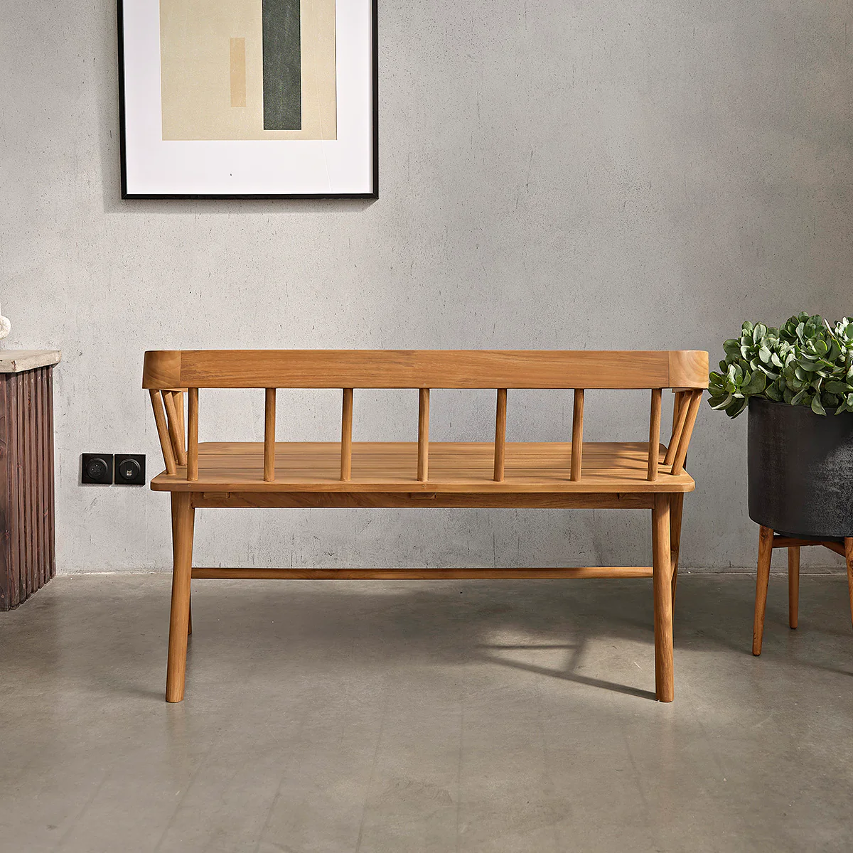 Banc en teck massif 120 cm - Image 4