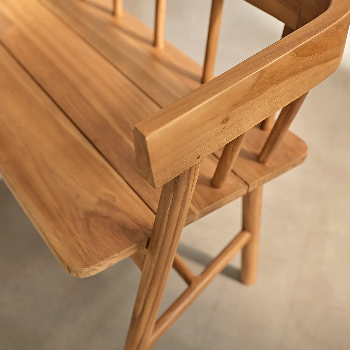 Banc en teck massif 120 cm - Image 5