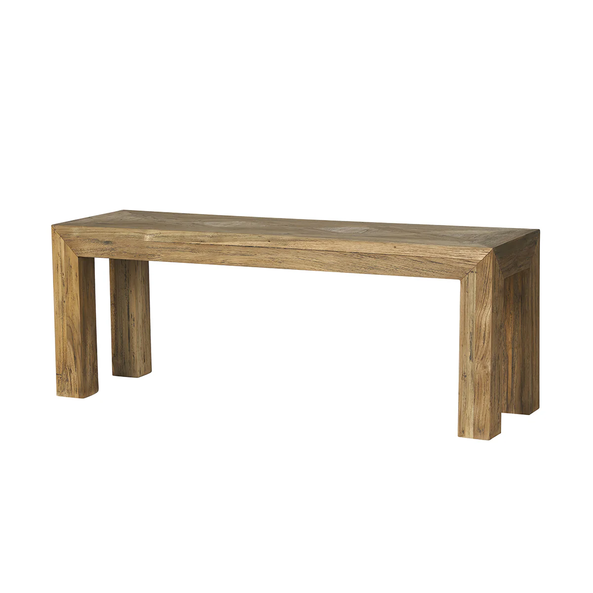Banc en teck massif recyclé 120 cm - Image 3