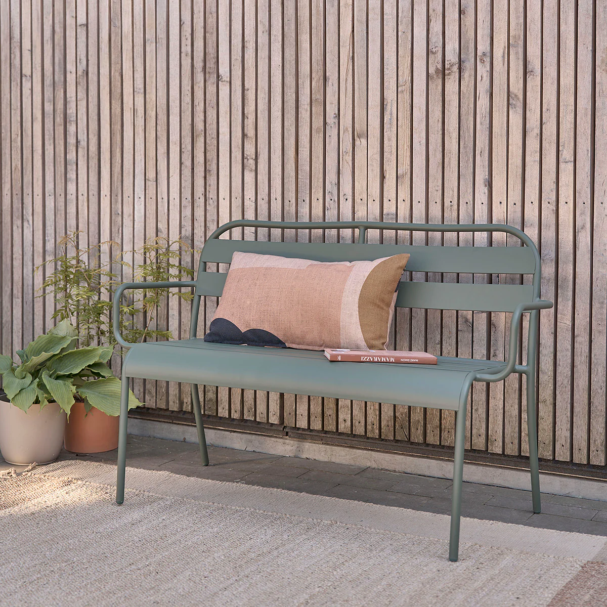 Banc en aluminium vert 118 cm