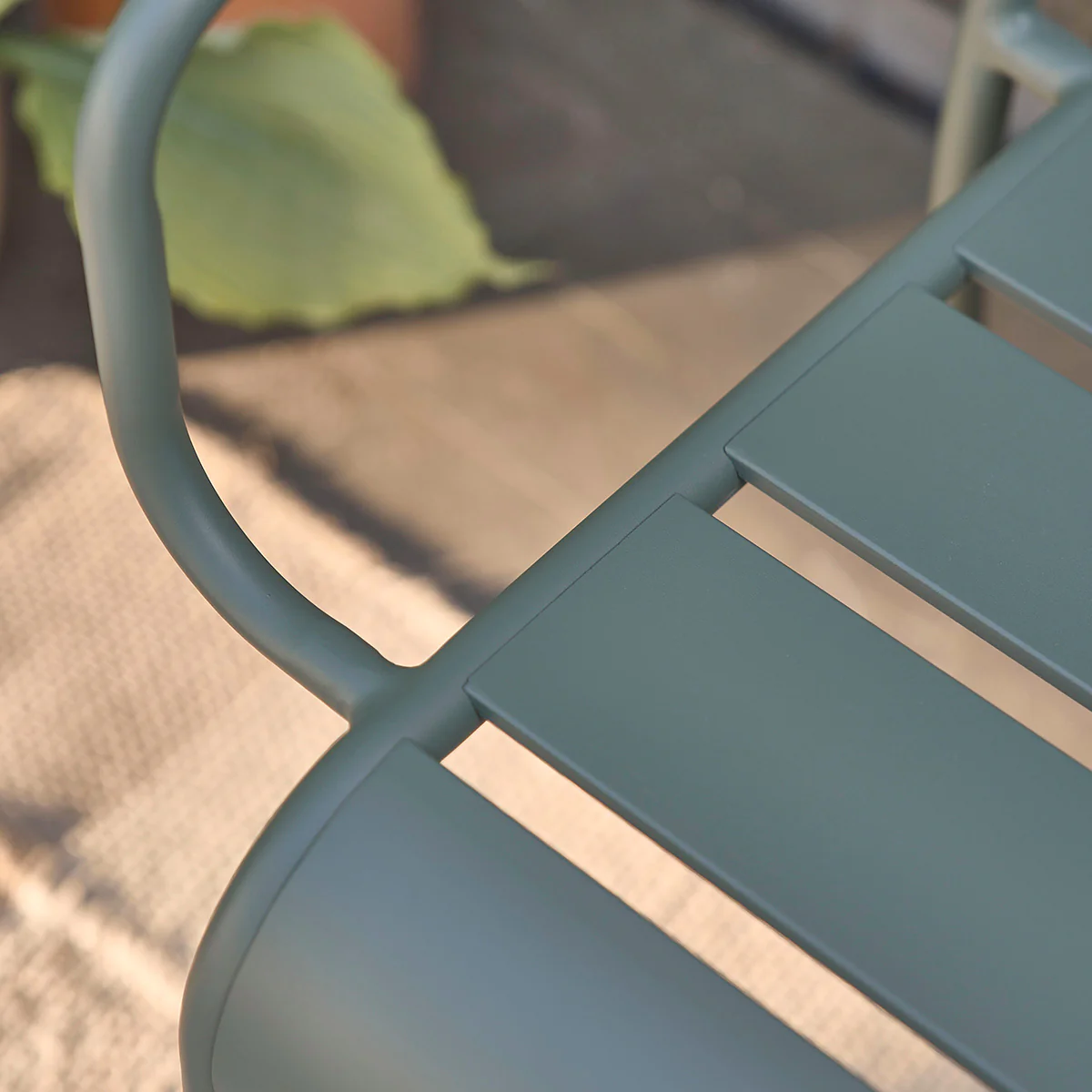 Banc en aluminium vert 118 cm - Image 3