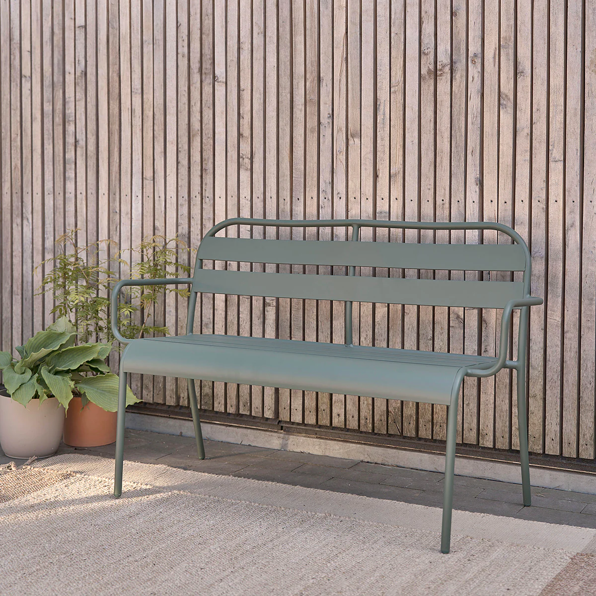 Banc en aluminium vert 118 cm - Image 5