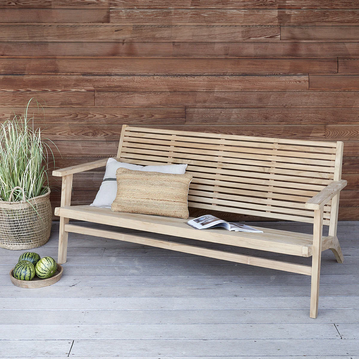 Banc en teck massif 160 cm - Image 3