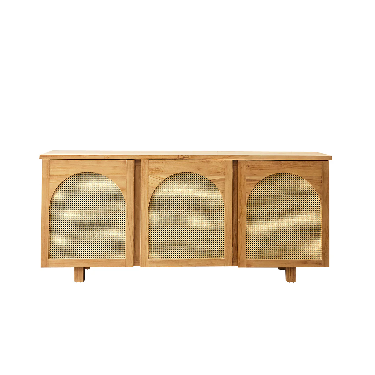 Buffet en teck massif et cannage 183 cm - Image 2