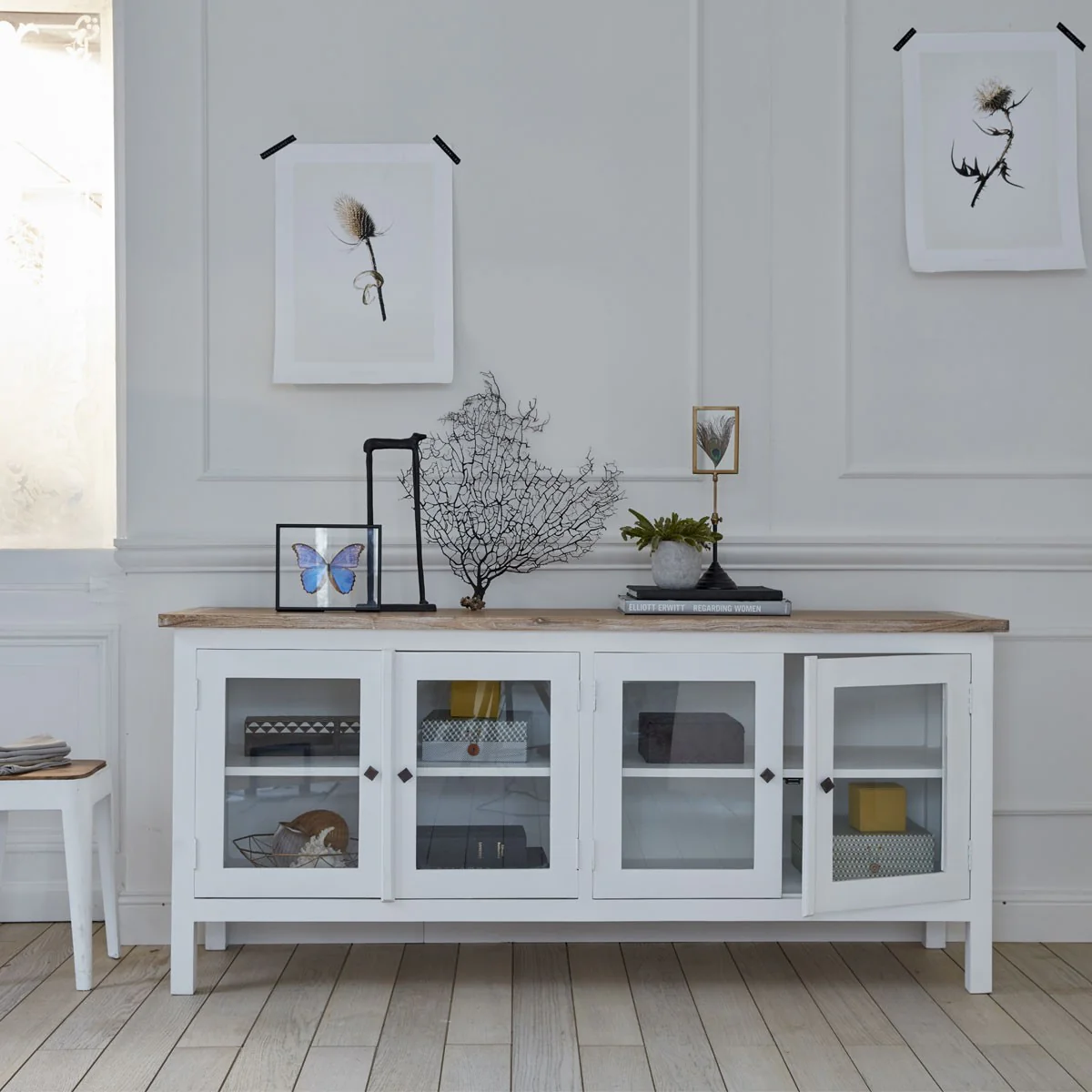 Buffet en acajou et teck massif 180 cm