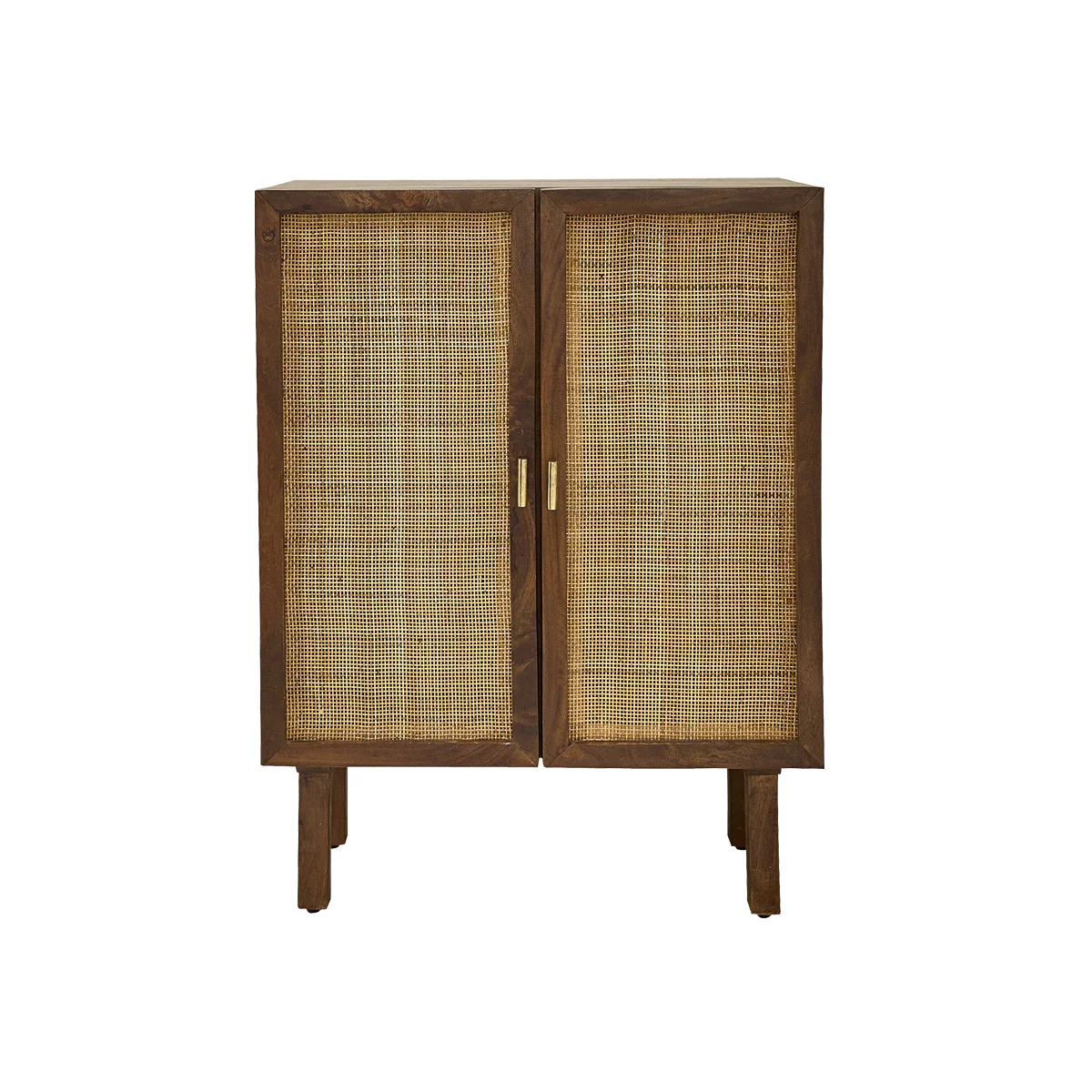 Buffet en manguier massif et cannage finition noyer 68 cm - Image 2