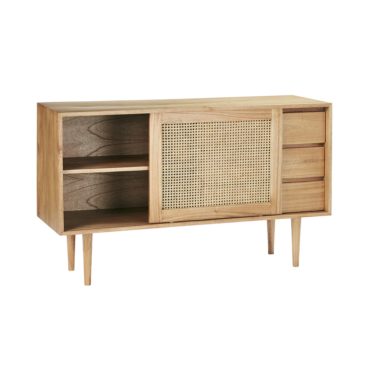 Buffet en mindi massif et cannage 135 cm - Image 3