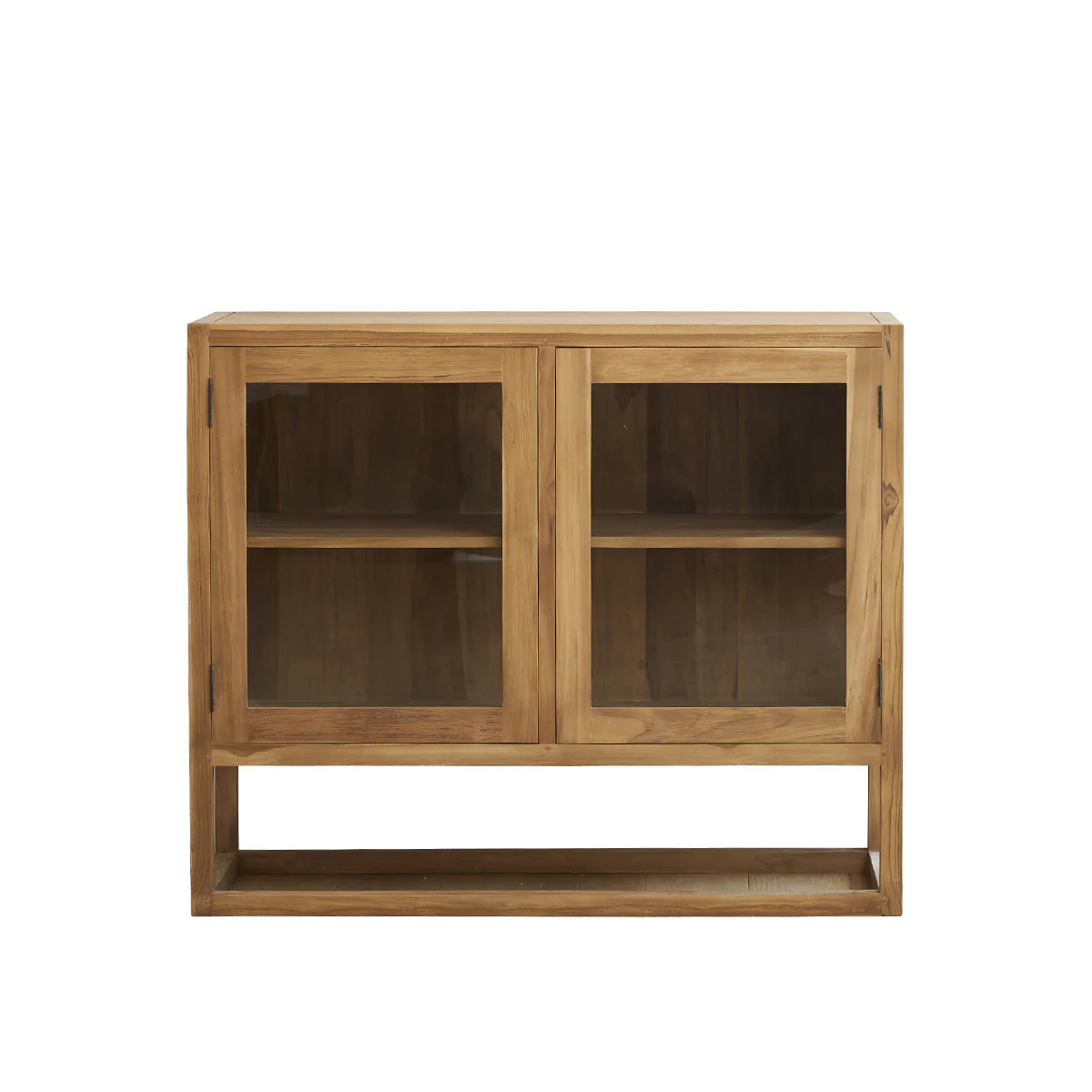 Buffet en teck massif et verre 120 cm - Image 2