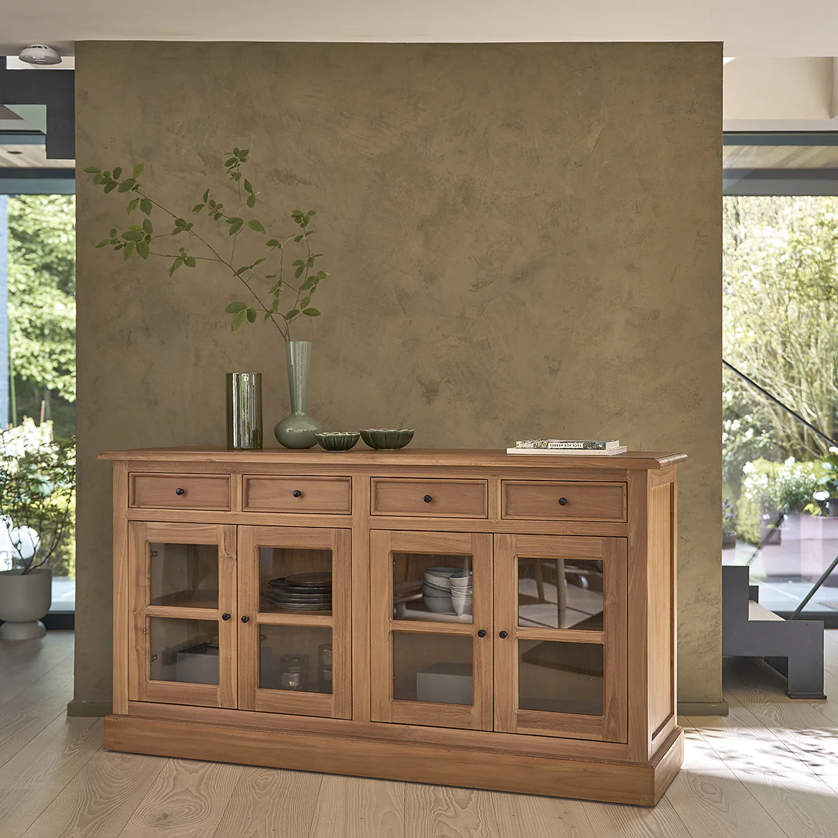 Buffet en teck massif 160 cm - Image 3