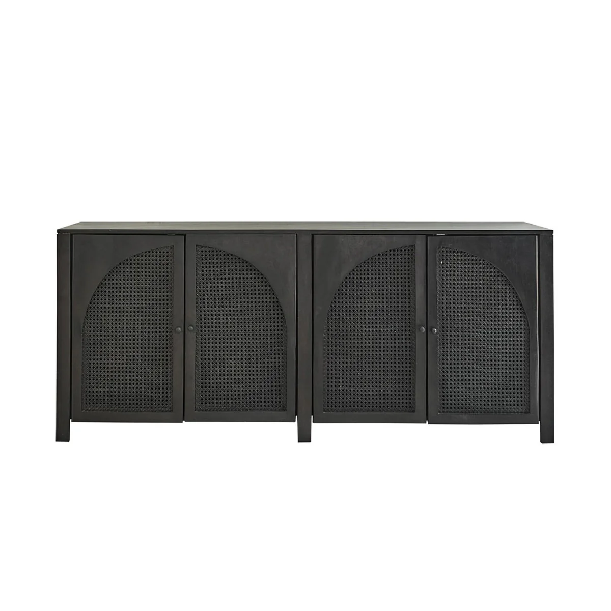 Buffet en manguier massif et cannage noir 175 cm - Image 2