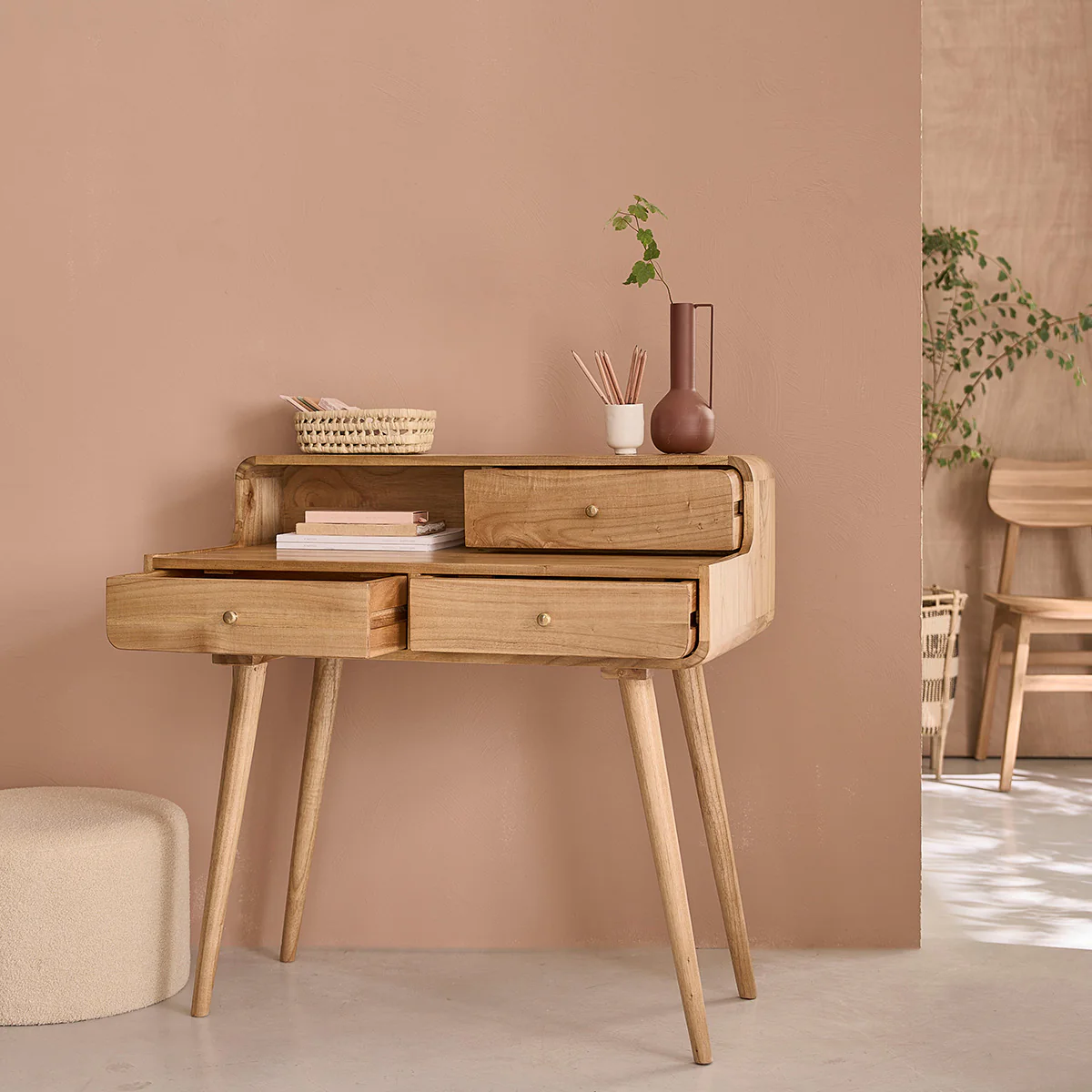 Bureau en mindi massif 90 cm - Image 3