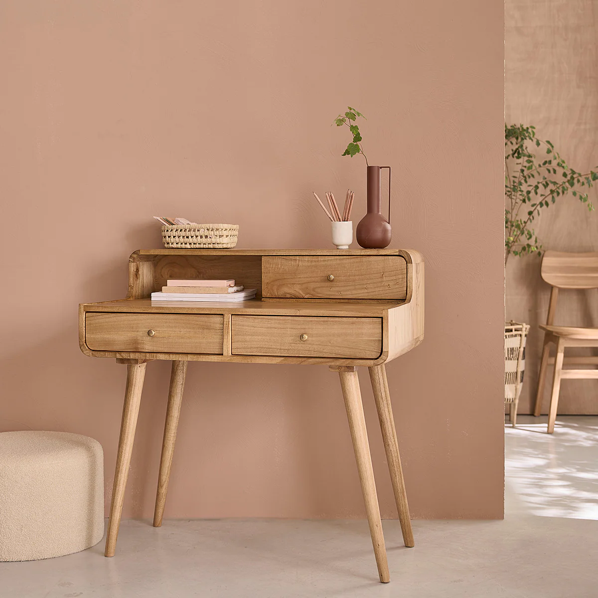 Bureau en mindi massif 90 cm - Image 4