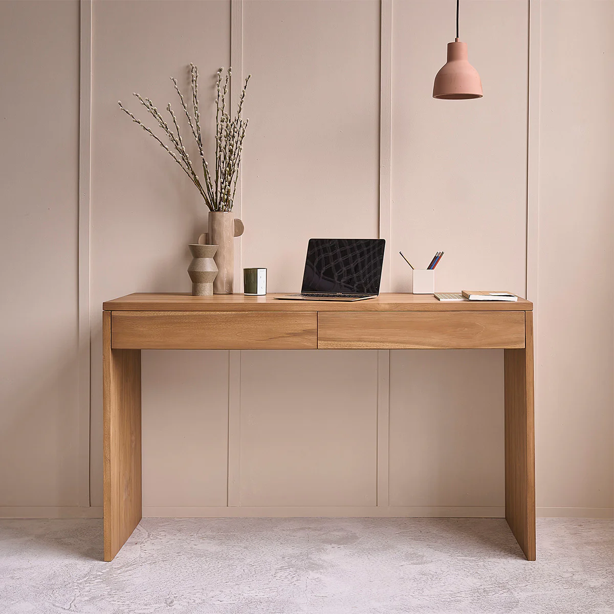 Bureau en teck massif 130 cm - Image 3