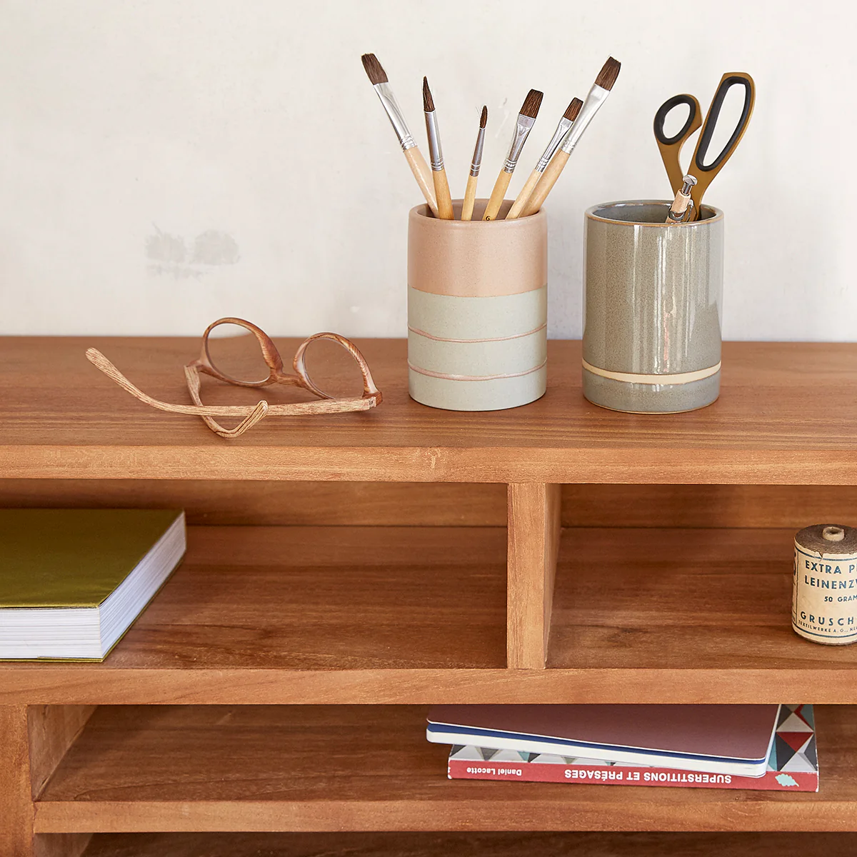 Bureau en teck massif 110 cm - Image 4
