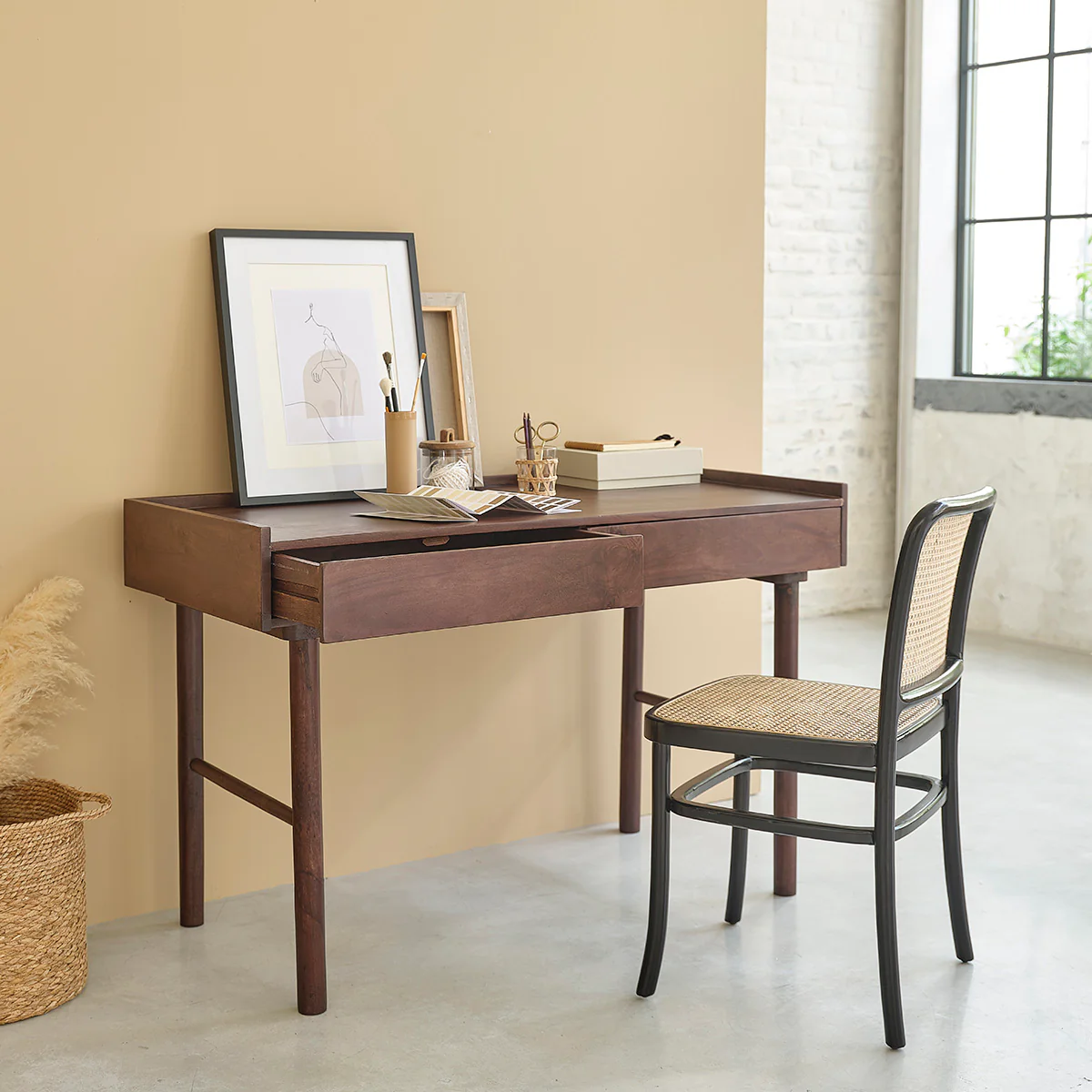Bureau en manguier massif 125 cm - Image 4