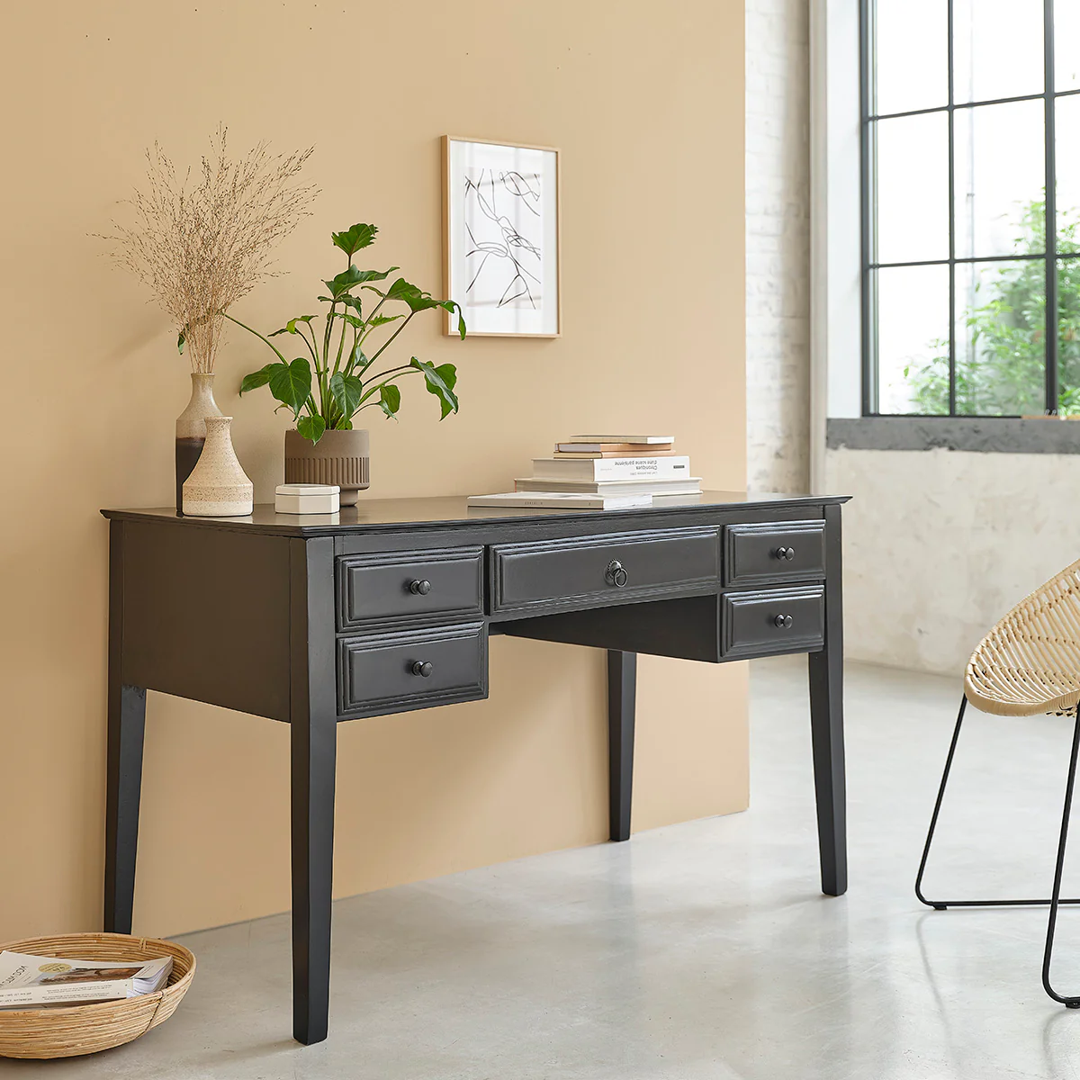 Bureau en manguier massif 130 cm - Image 3