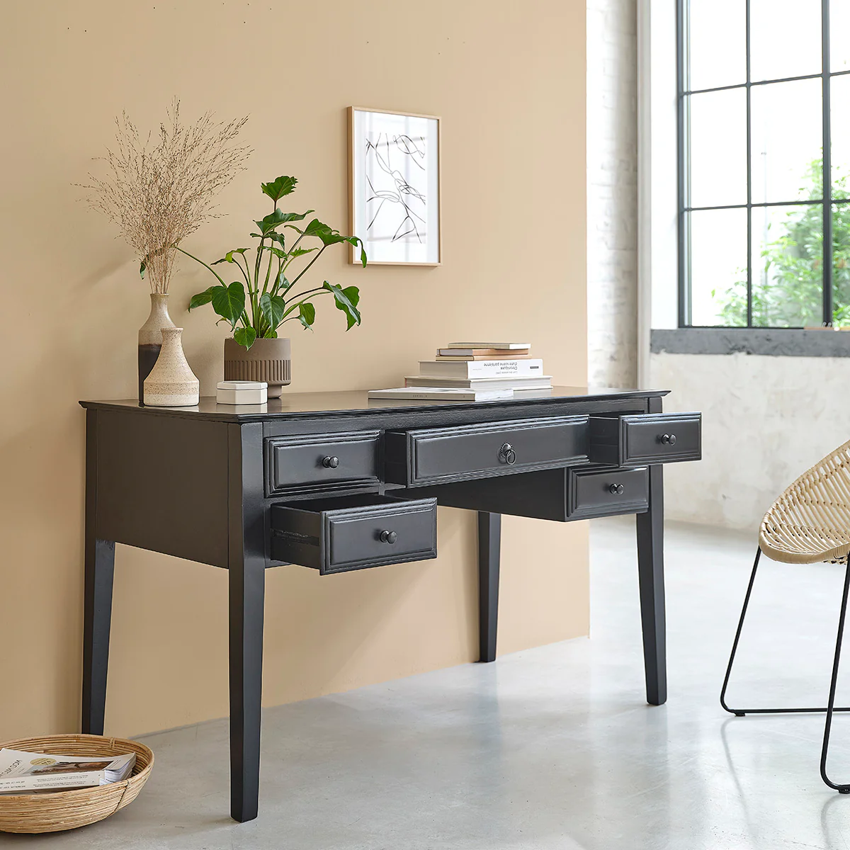 Bureau en manguier massif 130 cm - Image 4