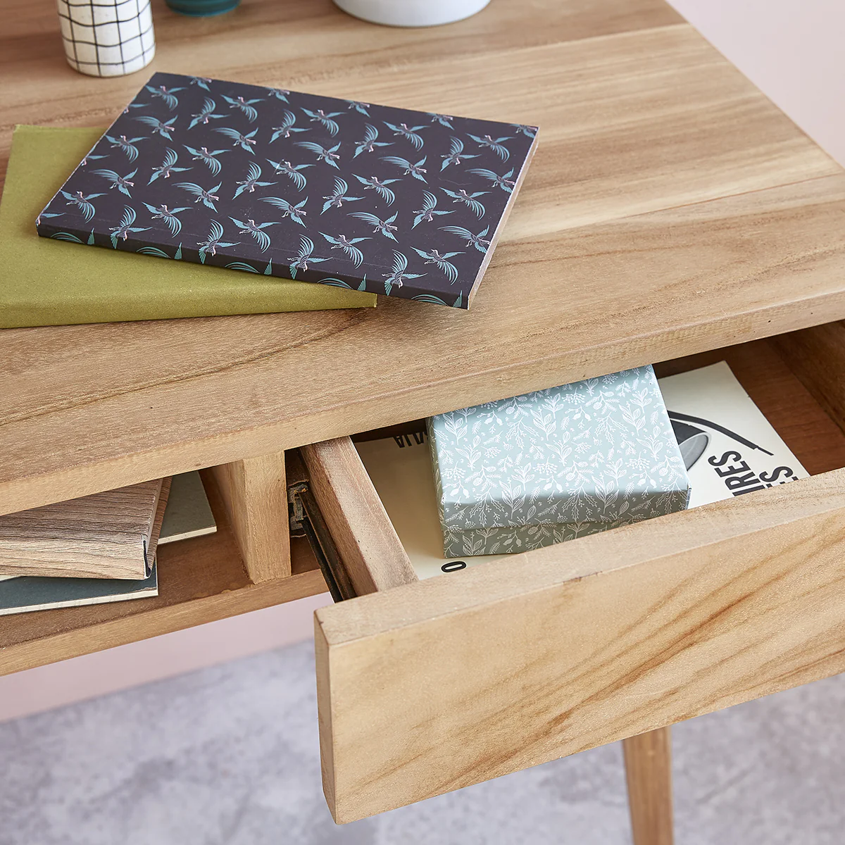 Bureau en teck massif 120 cm - Image 3