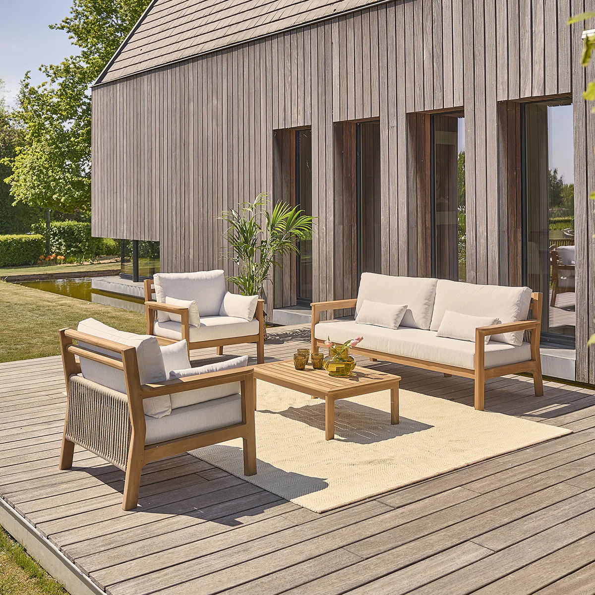 Canapé de jardin en teck massif - Image 7