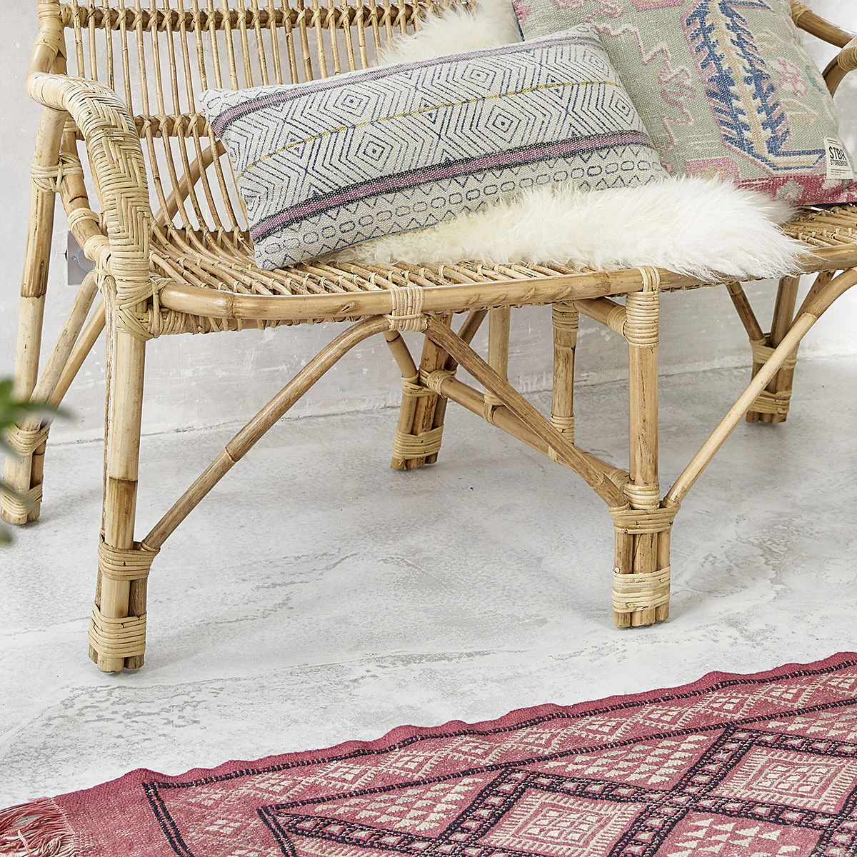 Banquette en rotin vintage - Image 4