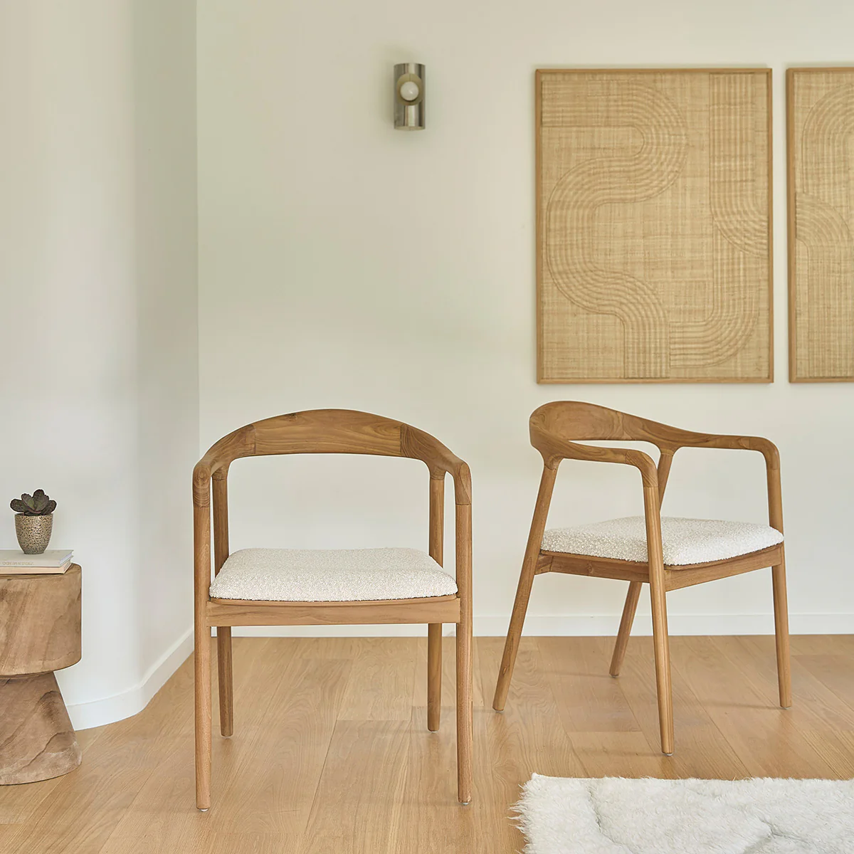 Chaise en teck massif assise bouclette - Image 4