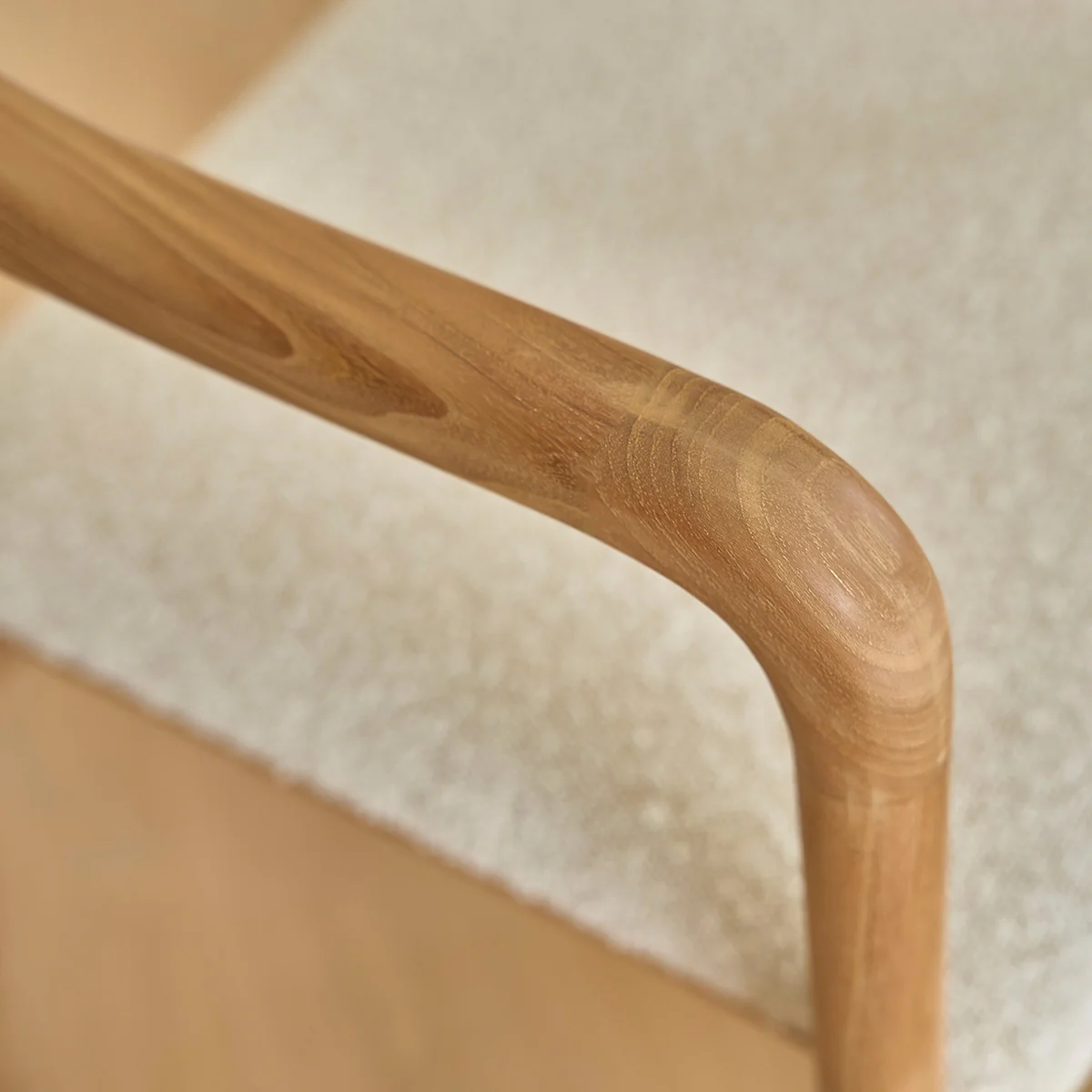 Chaise en teck massif assise bouclette - Image 6