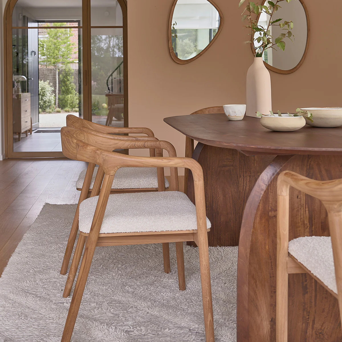Chaise en teck massif assise bouclette - Image 8