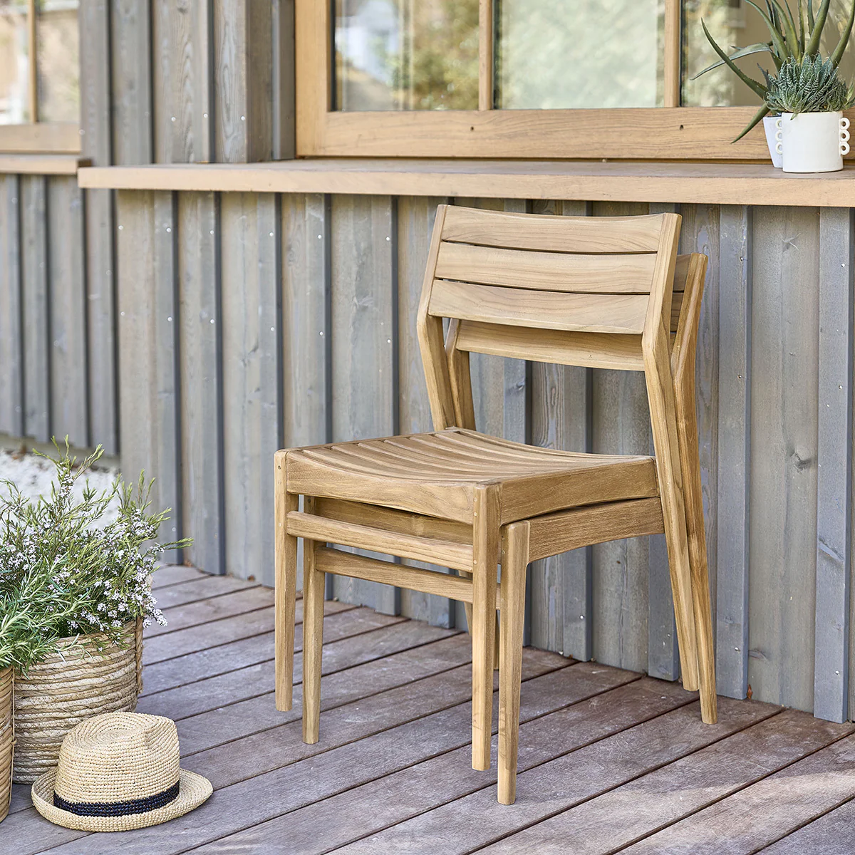 Chaise de jardin en teck massif - Image 3