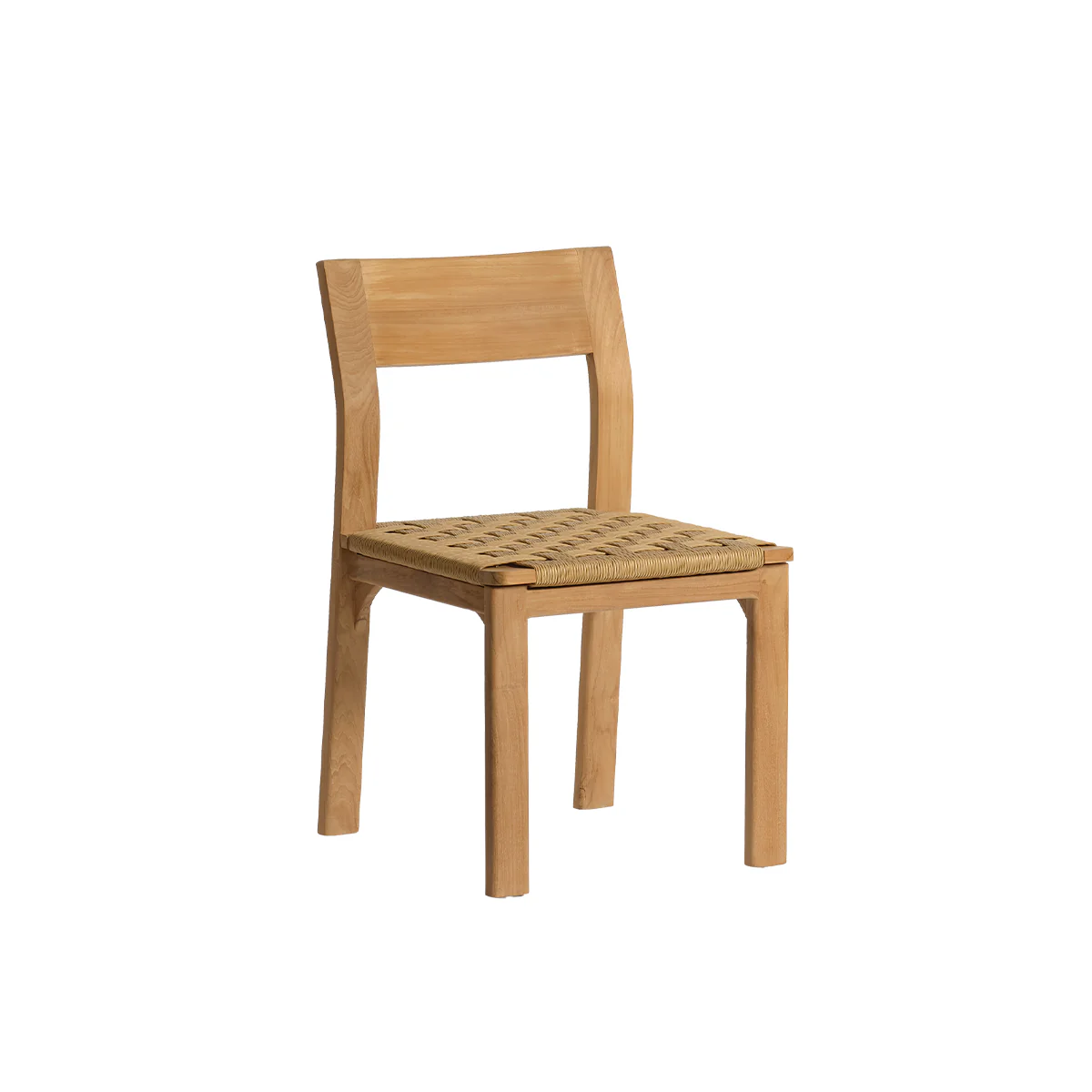 Chaise de jardin en teck massif et rotin - Image 2