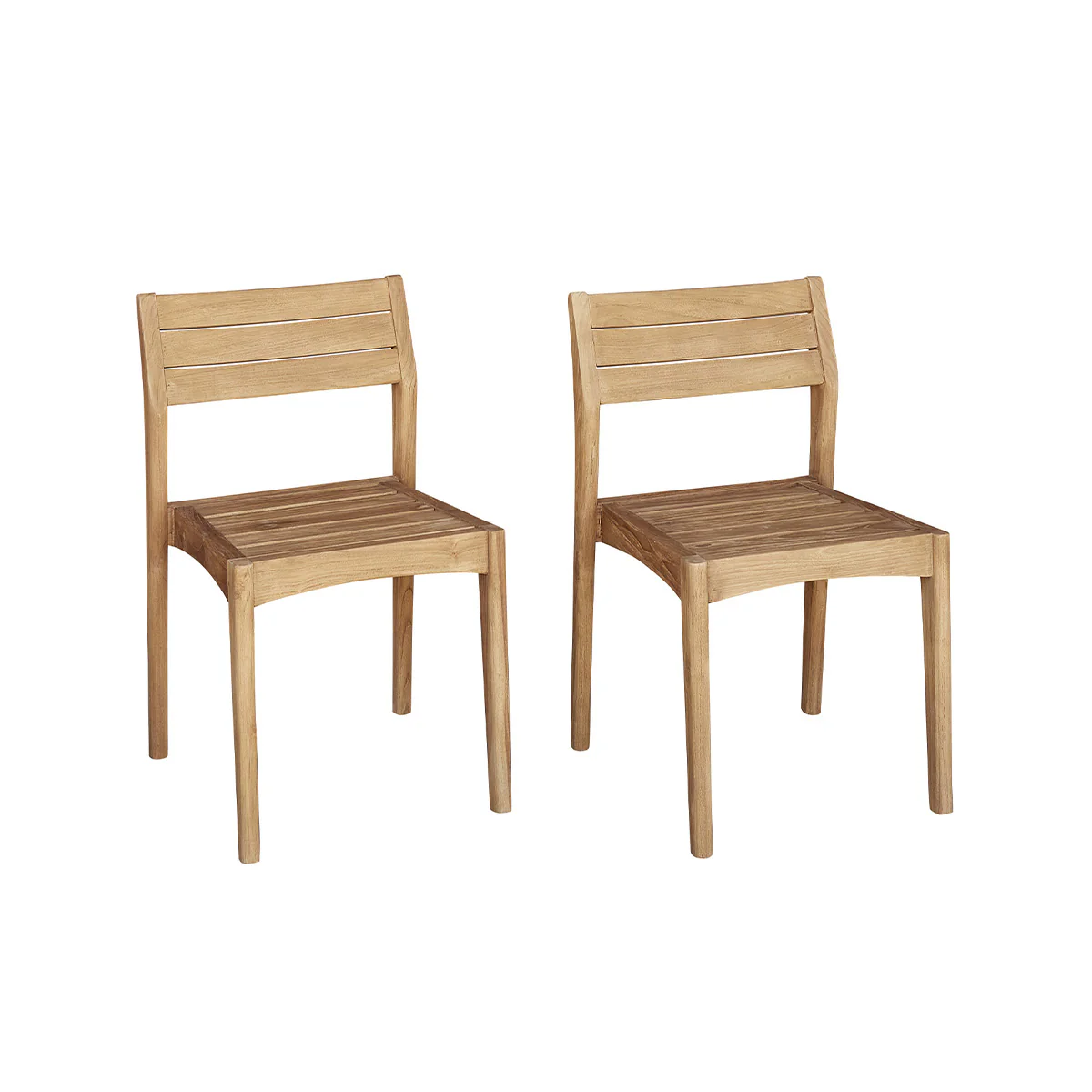 Chaise de jardin en teck massif recyclé (lot de 2) - Image 2