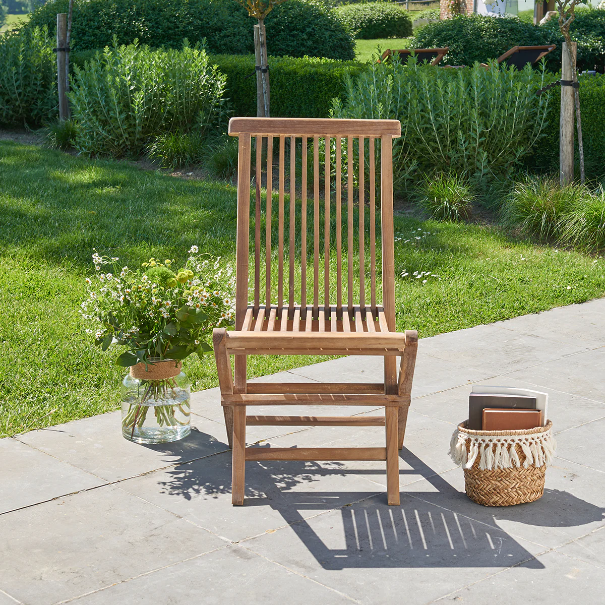 Chaise de jardin en teck huilé massif pliante (lot de 4) - Image 4