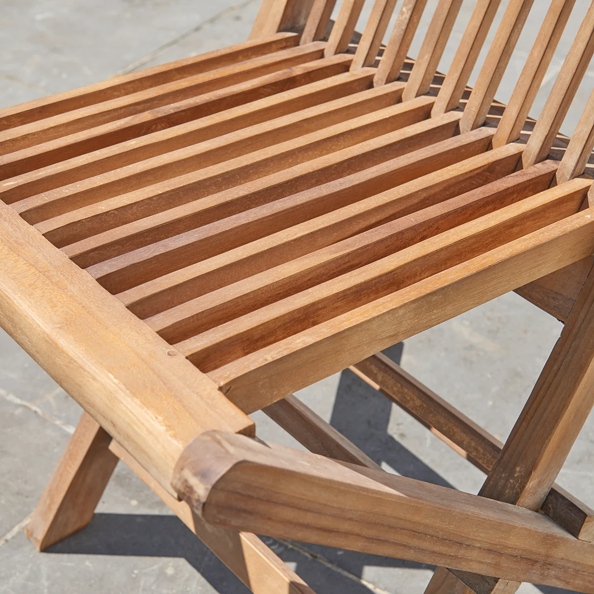 Chaise de jardin en teck huilé massif pliante (lot de 4) - Image 5