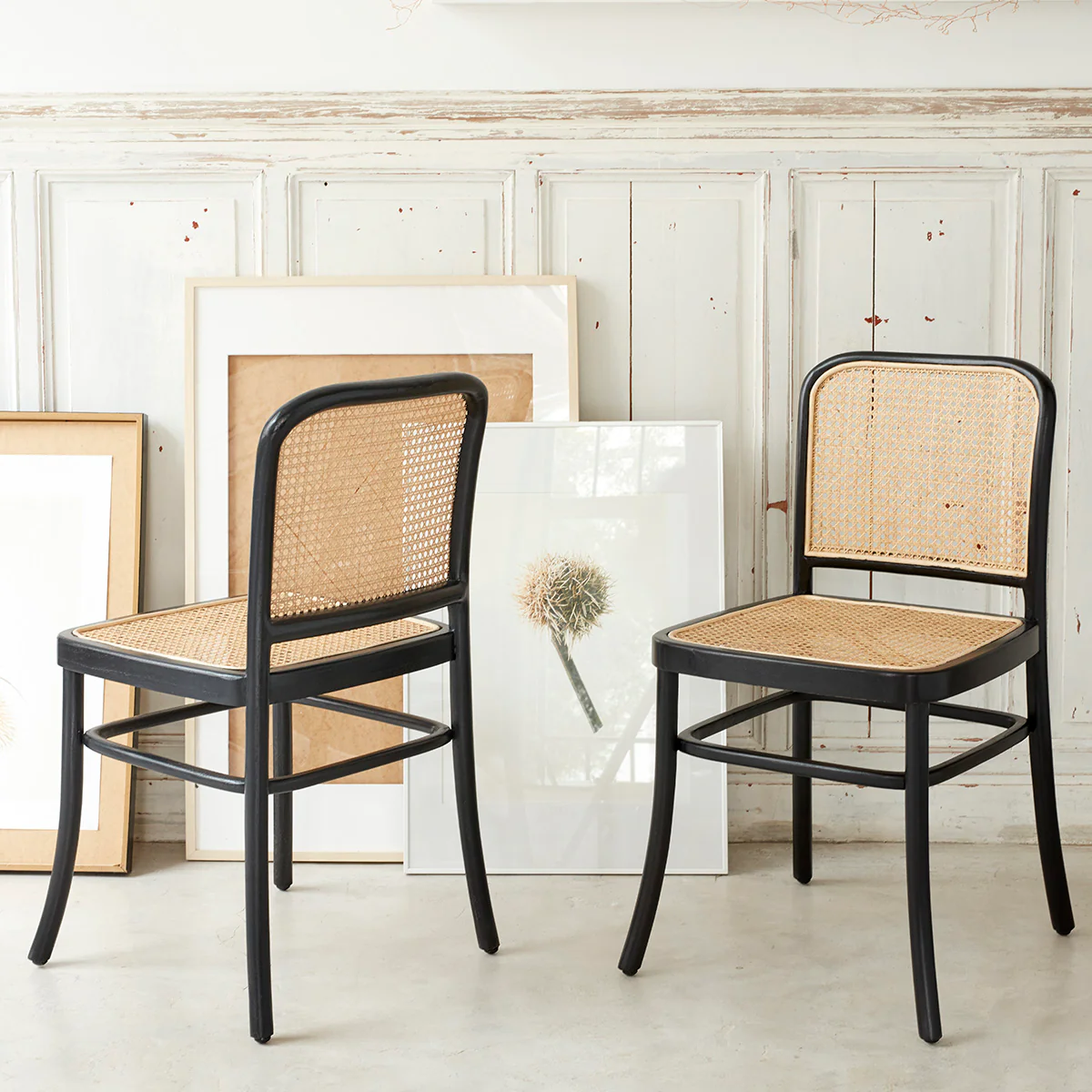 Chaise en acajou massif et cannage - Image 5