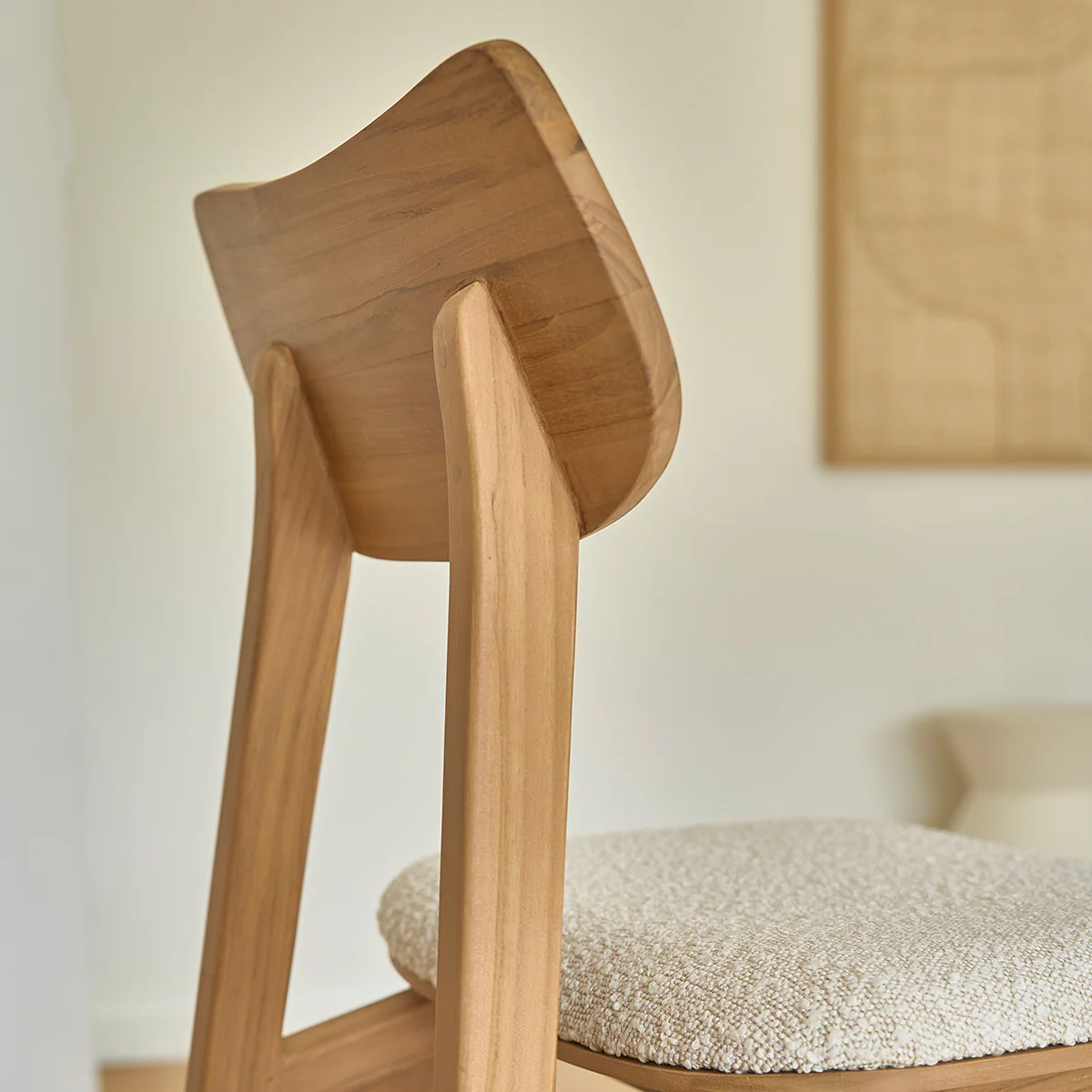 Chaise en teck massif assise bouclette - Image 7