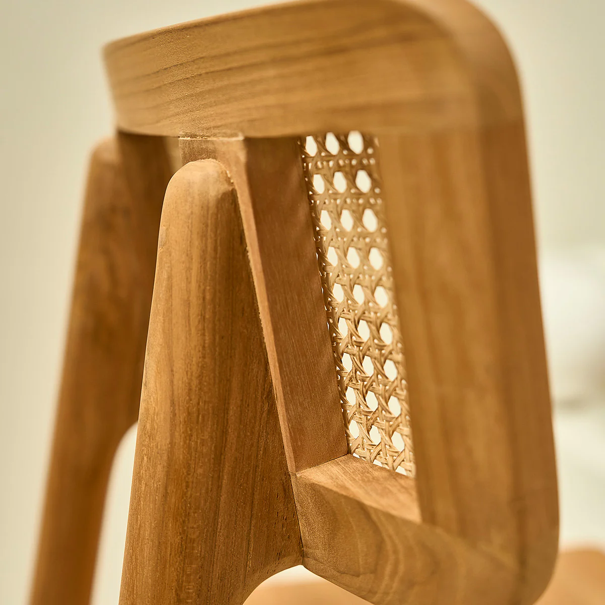 Chaise en teck massif et cannage - Image 6