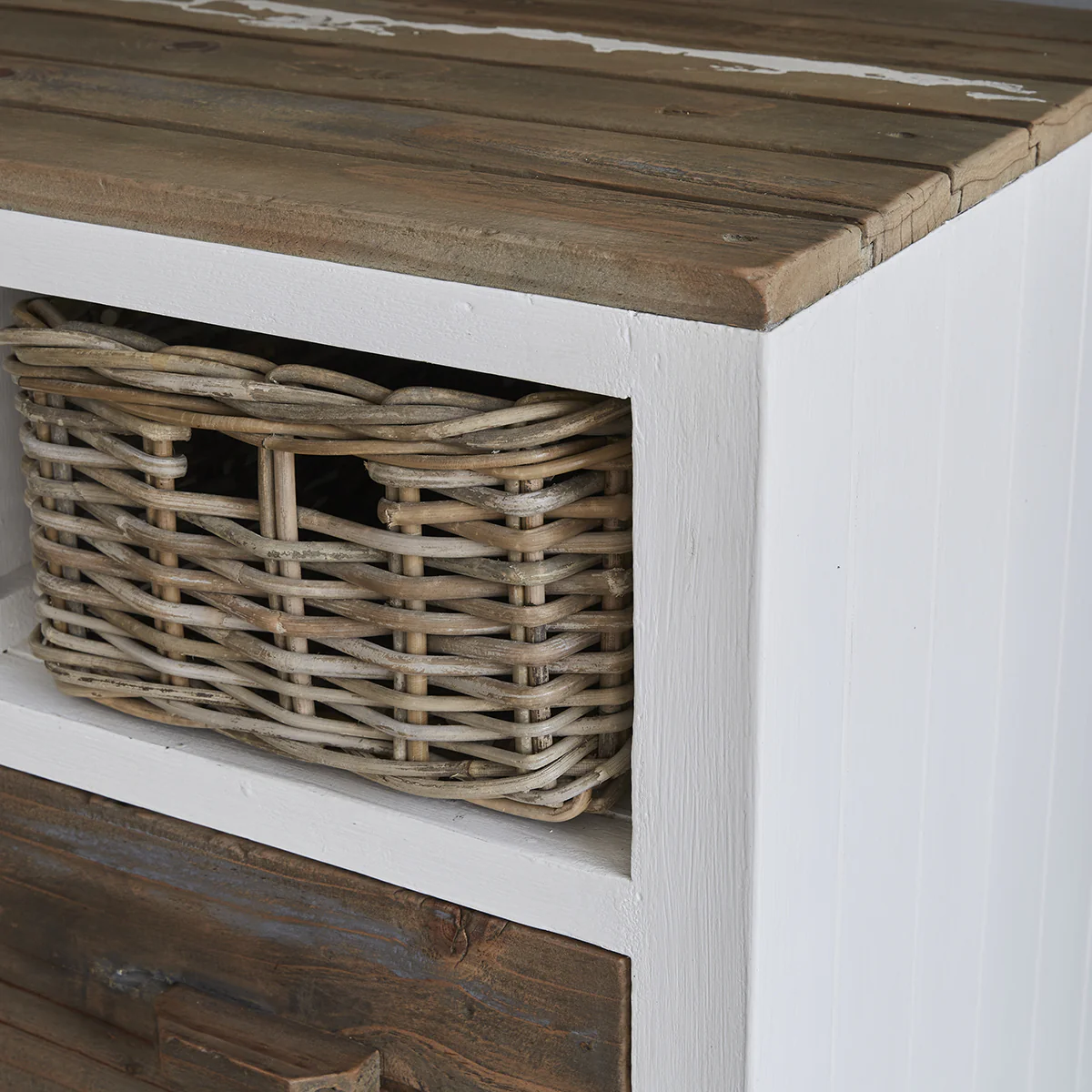 Commode en bois recyclé massif 80 cm - Image 4