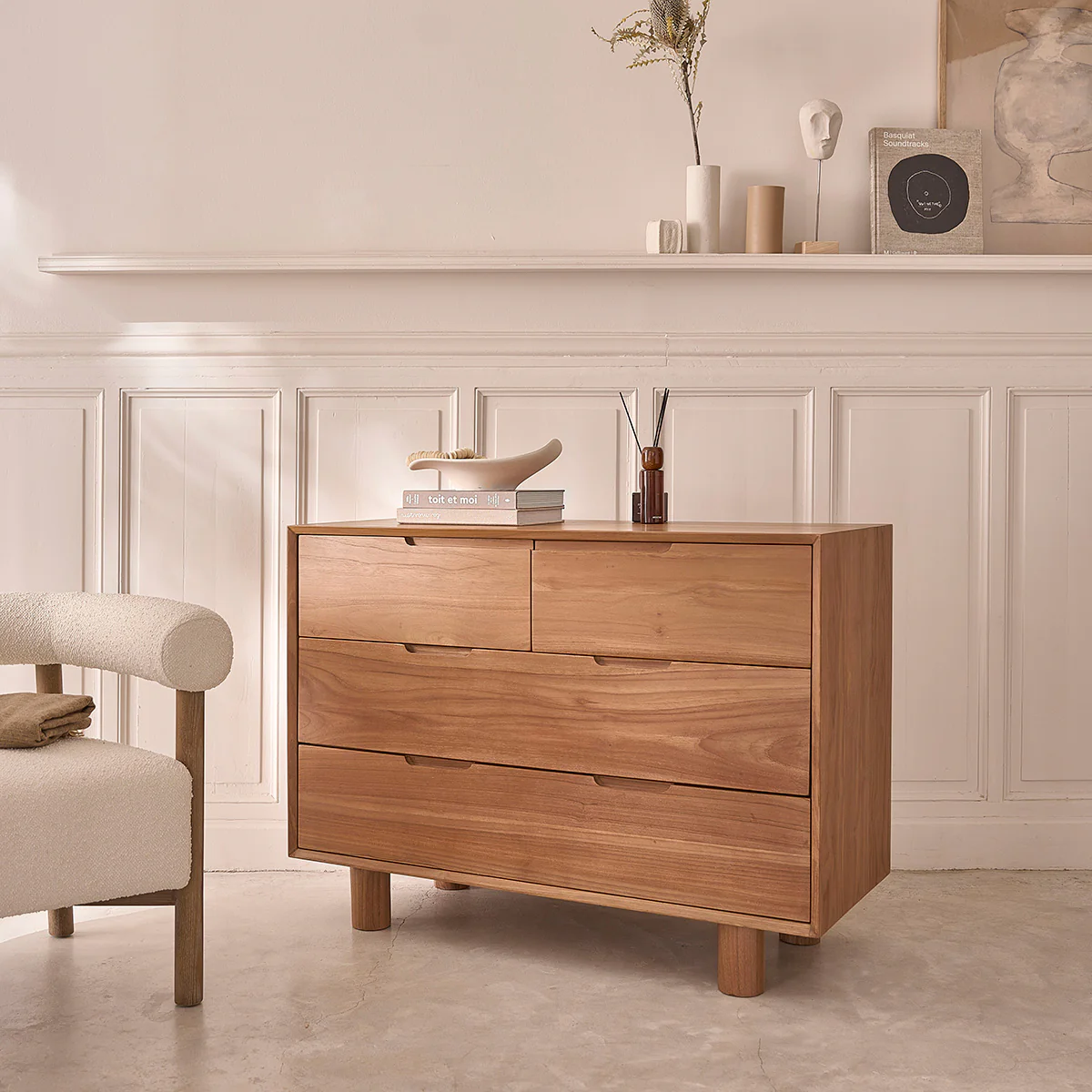Commode en teck massif 110 cm - Image 3