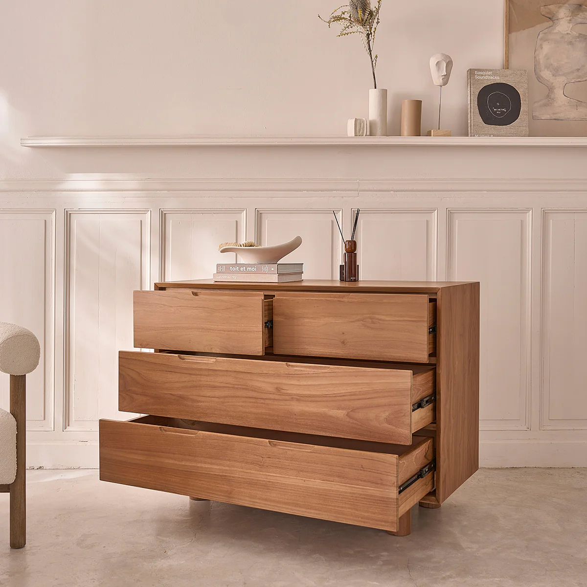 Commode en teck massif 110 cm - Image 4