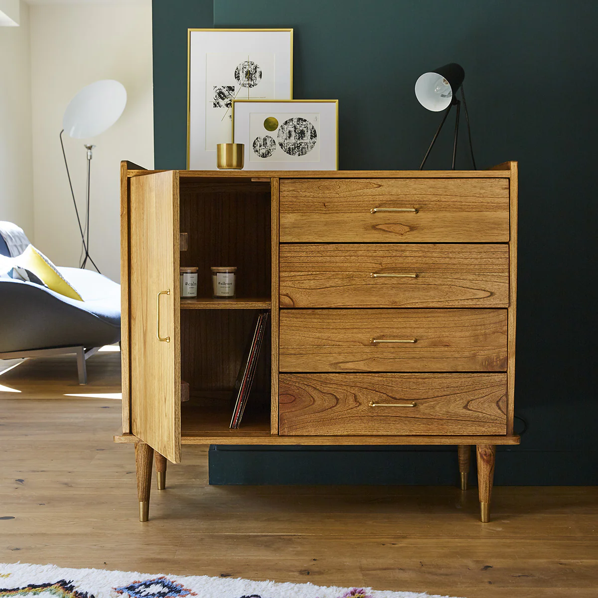 Commode rétro en mindi massif 105 cm - Image 3