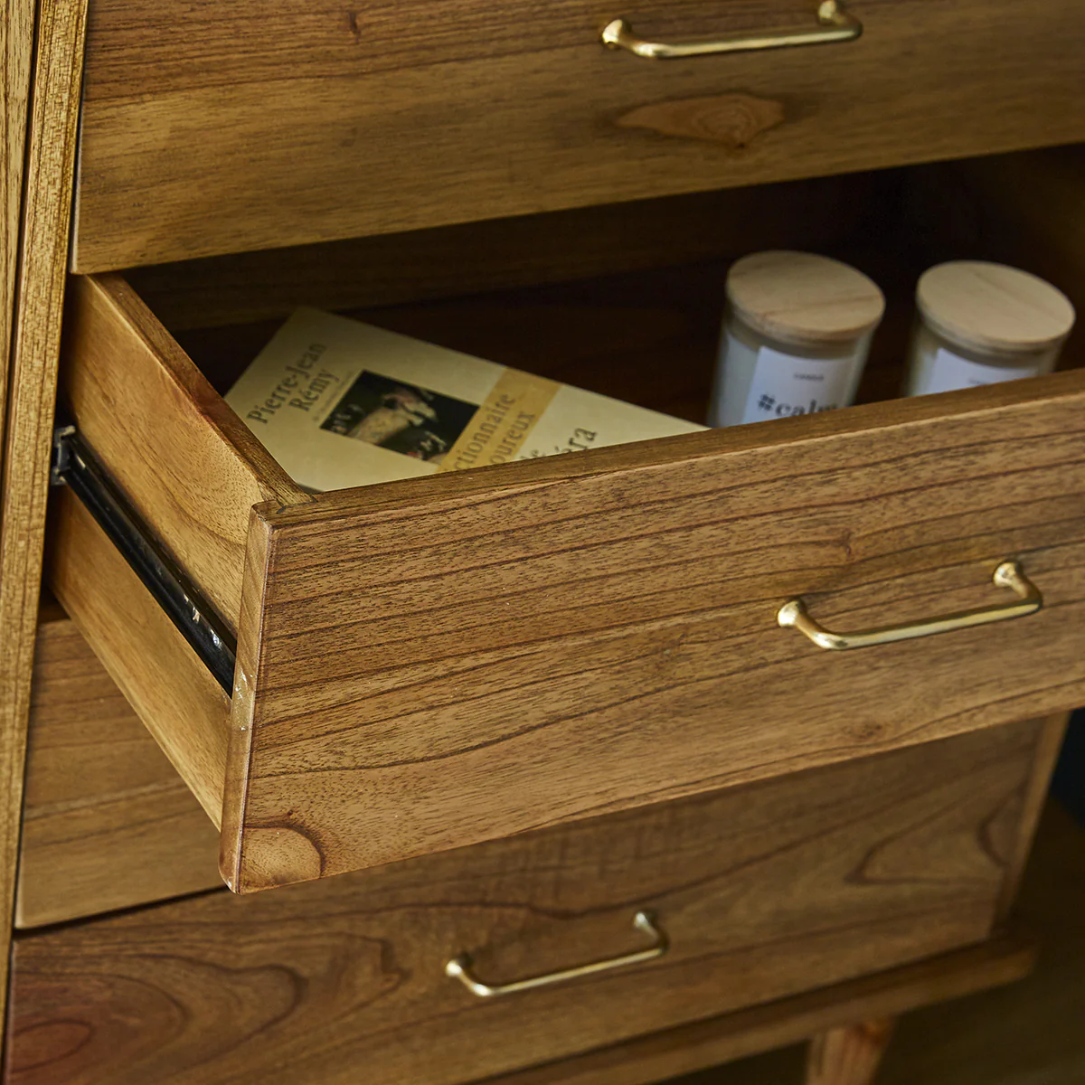 Commode rétro en mindi massif 105 cm - Image 6