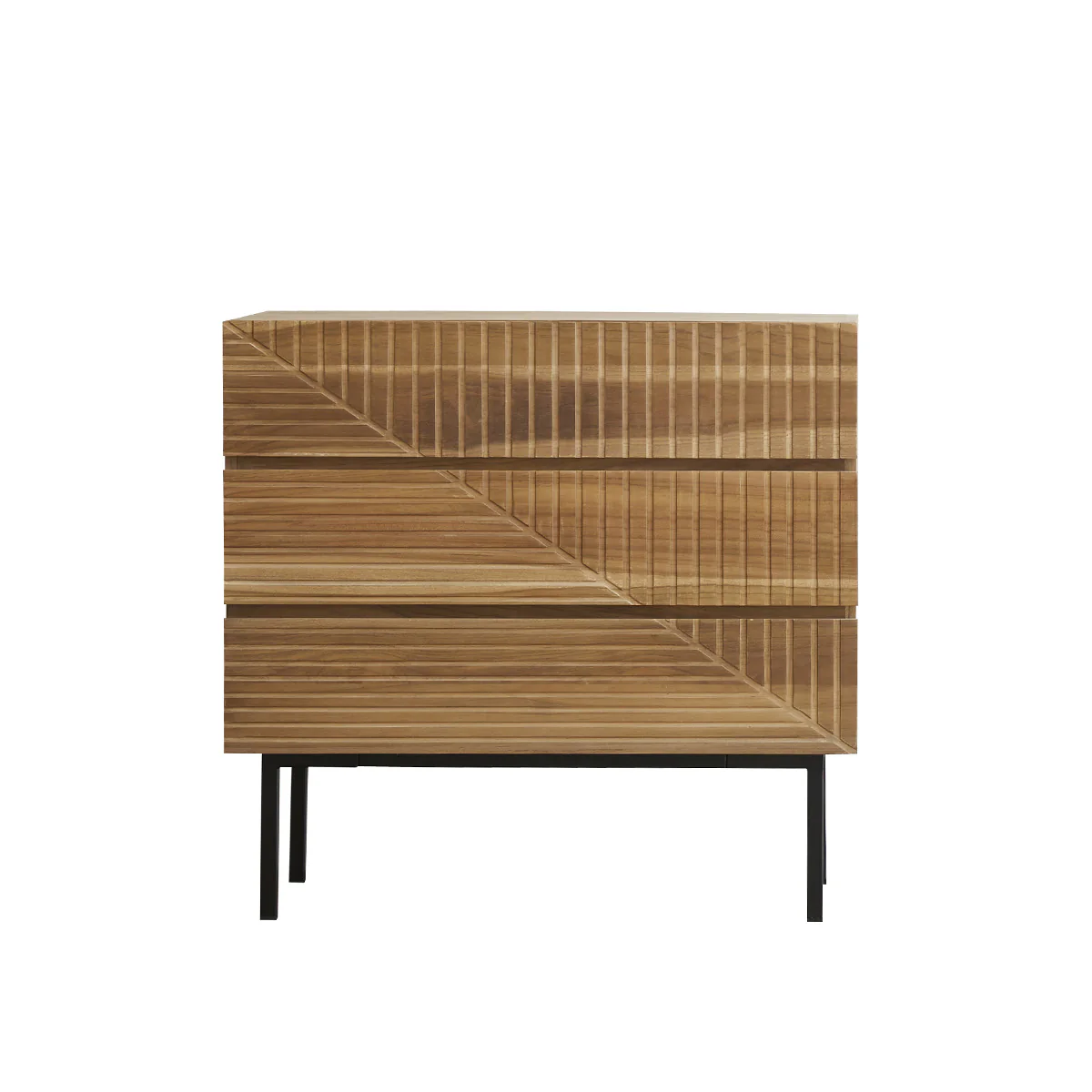 Commode en teck massif 95 cm - Image 2